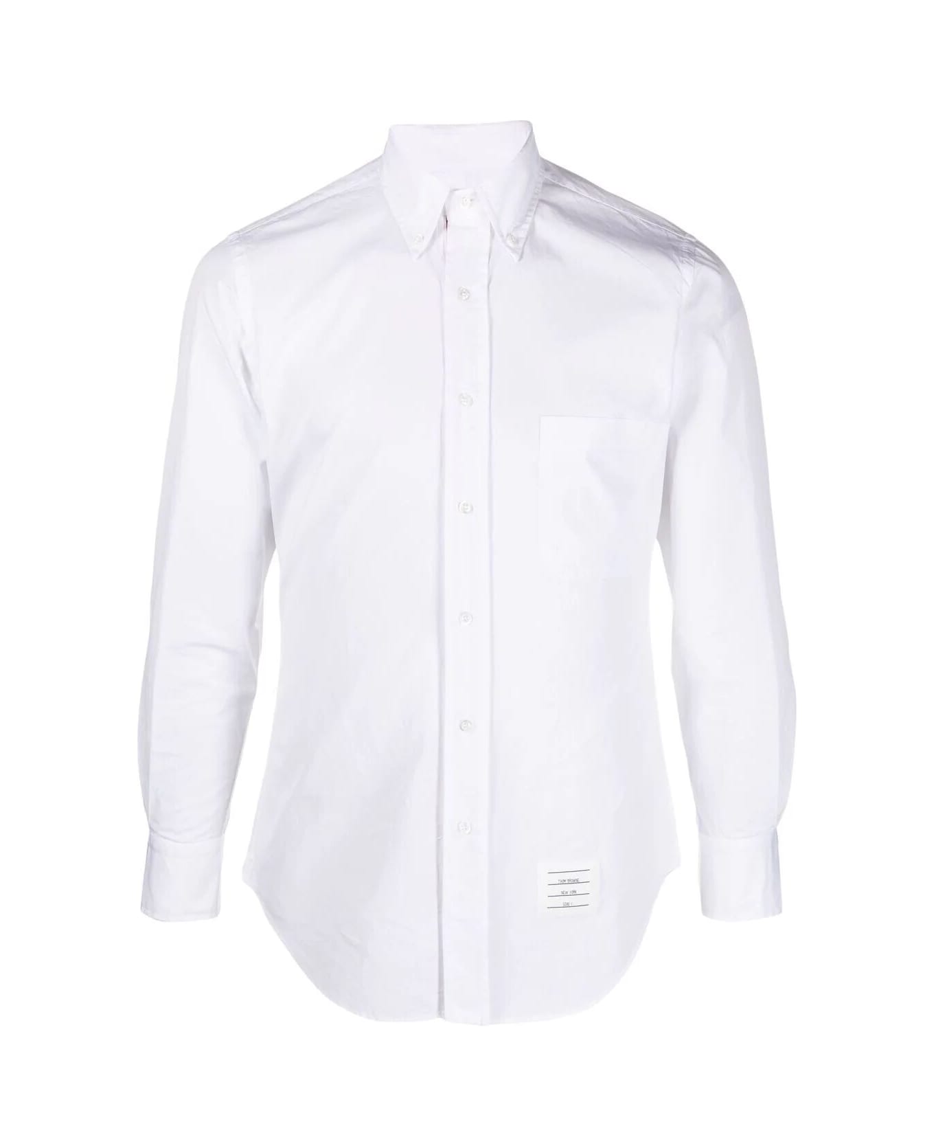 Thom Browne Classic Long Sleeves Shirt With Cf Gg Placket In Solid Poplin - White シャツ