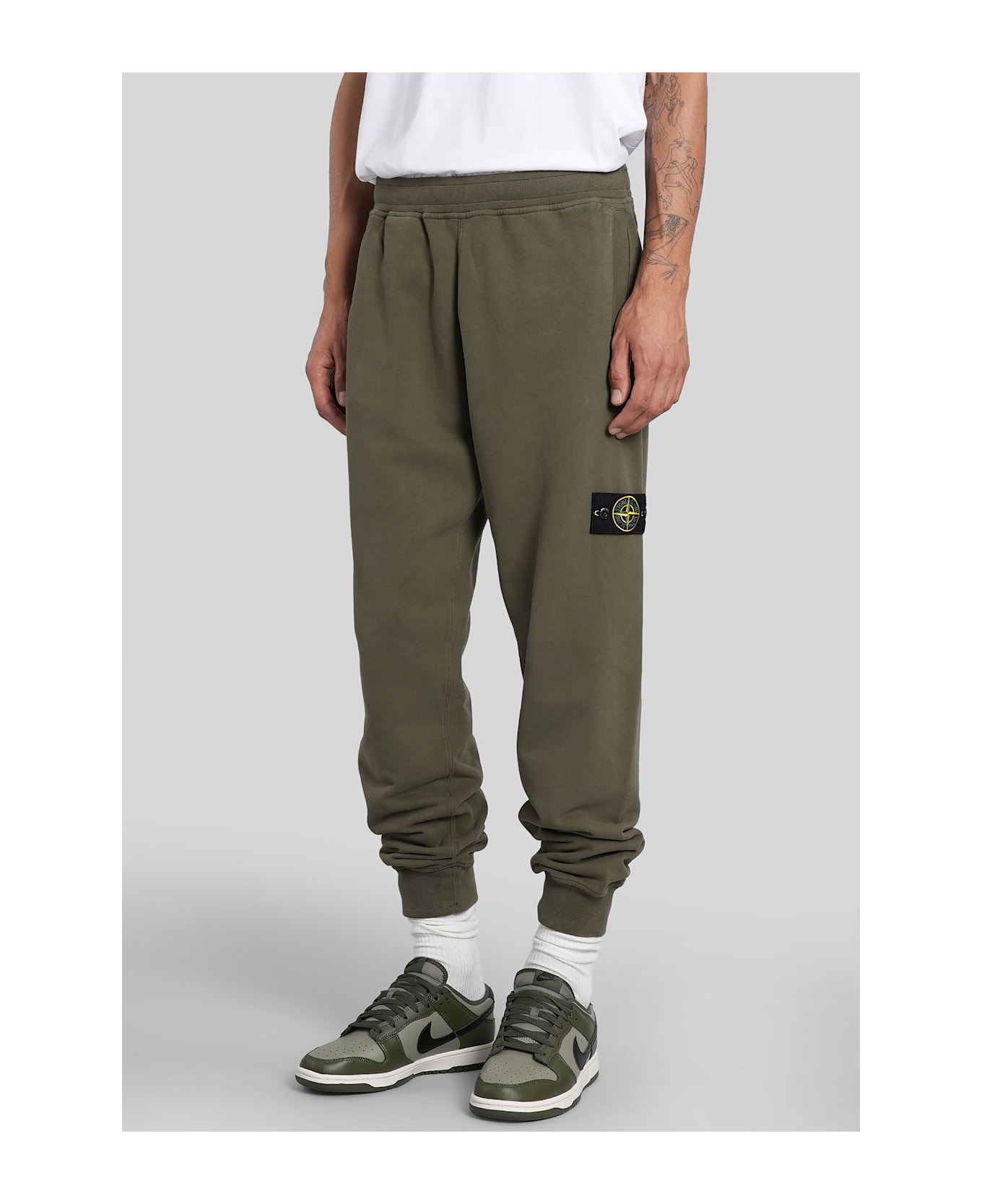 Stone Island Pants In Green Cotton - green