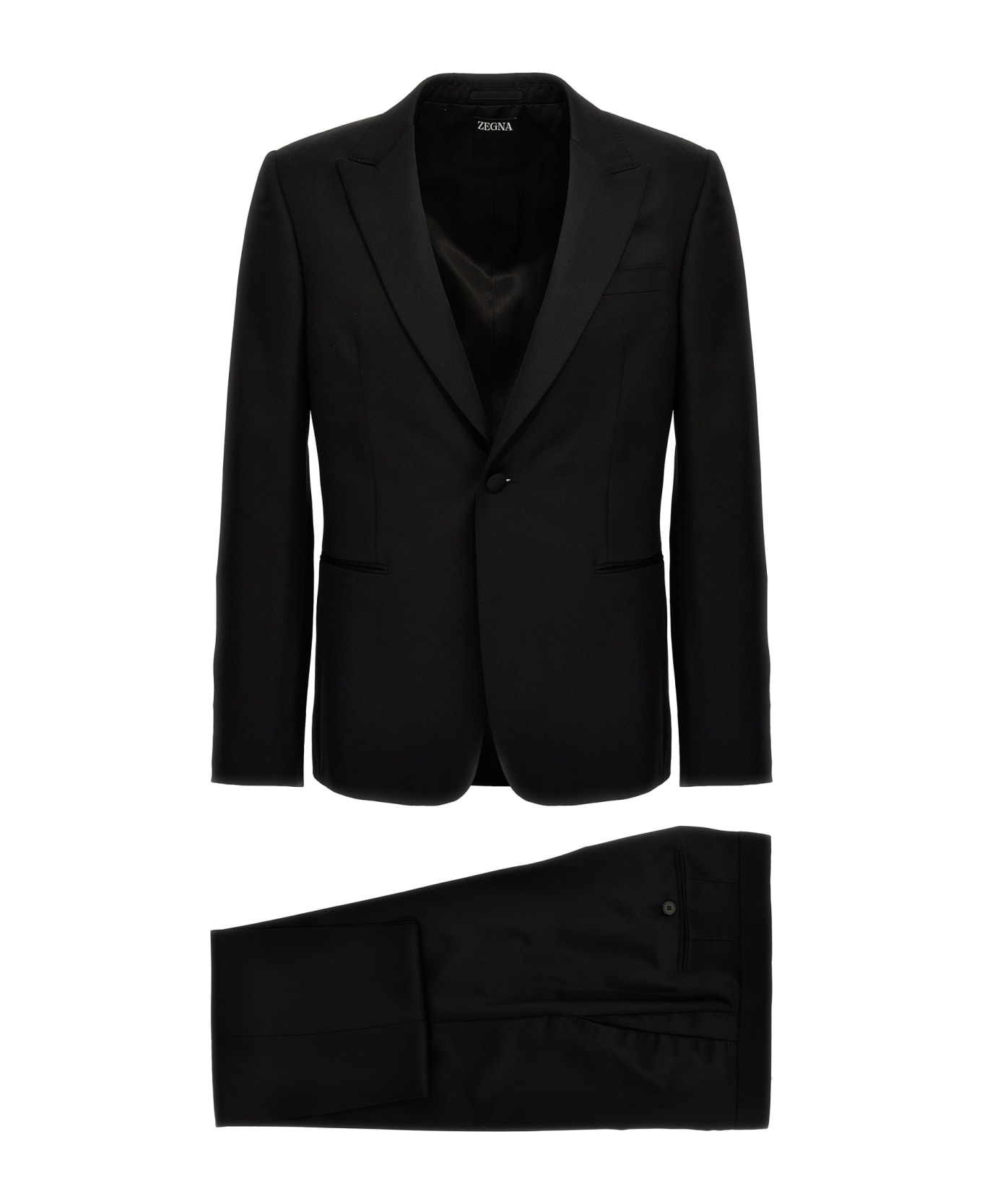 Zegna Wool And Mohair Suit - Black   スーツ