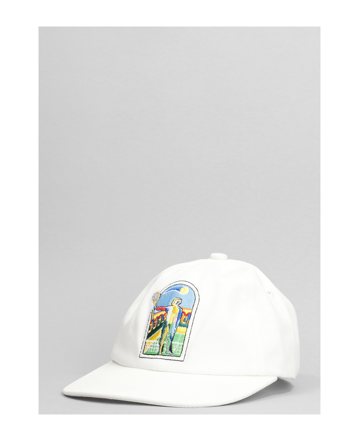 Casablanca White Baseball Hat With Front Embroidery - White 帽子