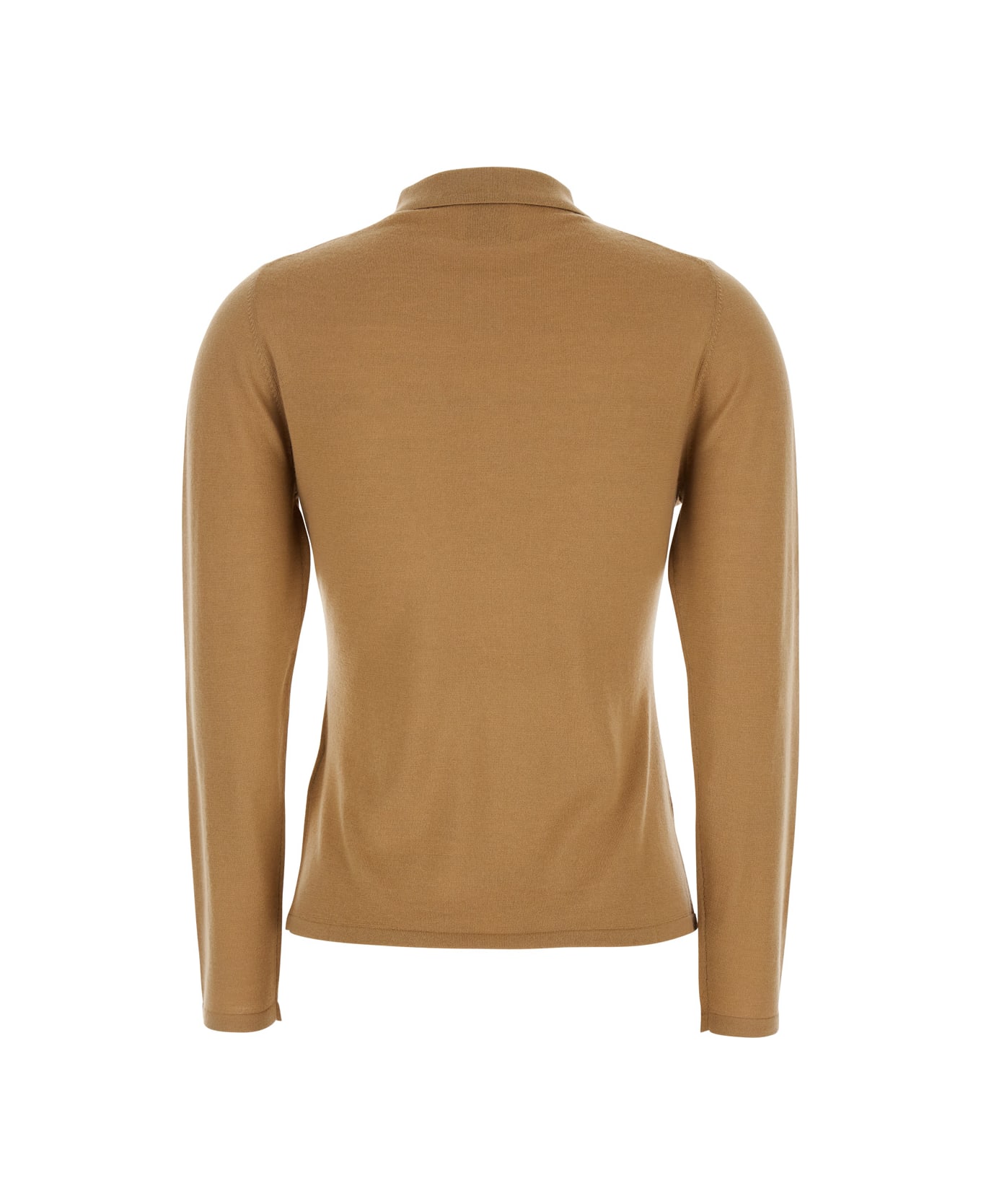 Allude Beige Polo Style Sweater With Classic Collar In Wool Woman - Beige