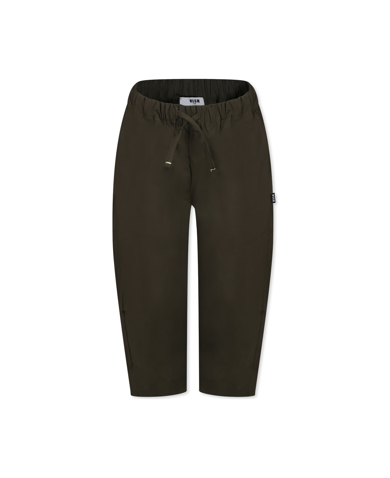 MSGM Green Trousers For Boy With Logo - Green