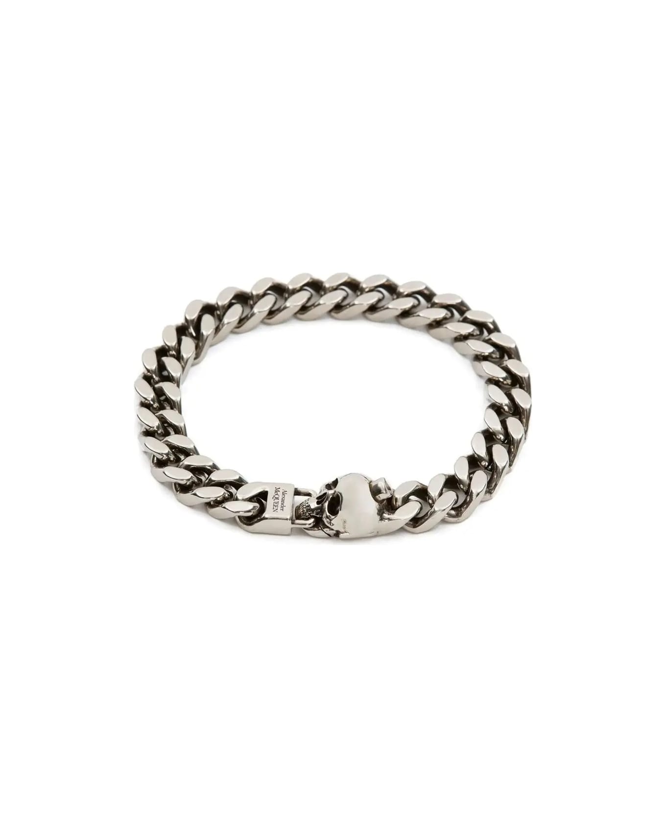 Alexander McQueen Skull Chain Bracelet In Antique Silver - Silver