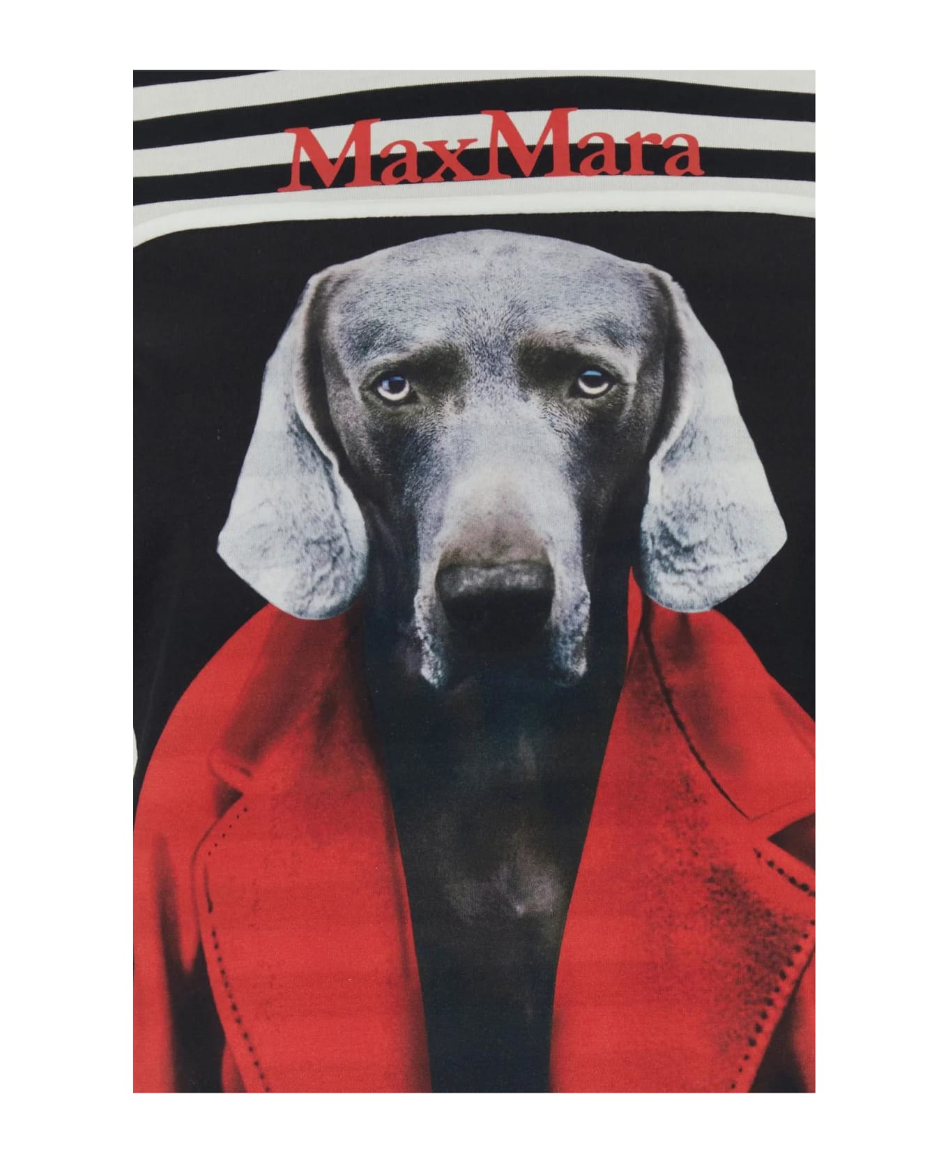 Max Mara Printed Cotton Rosso T-shirt - Bianco/nero