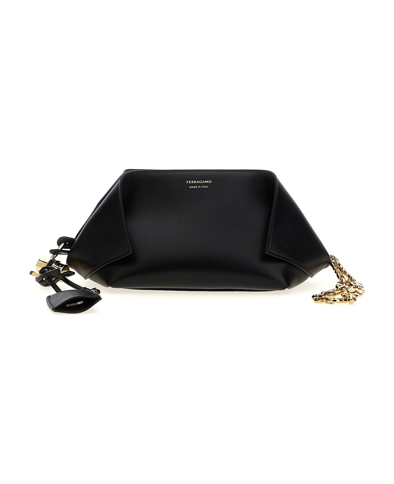 Ferragamo Leather Clutch - Black  