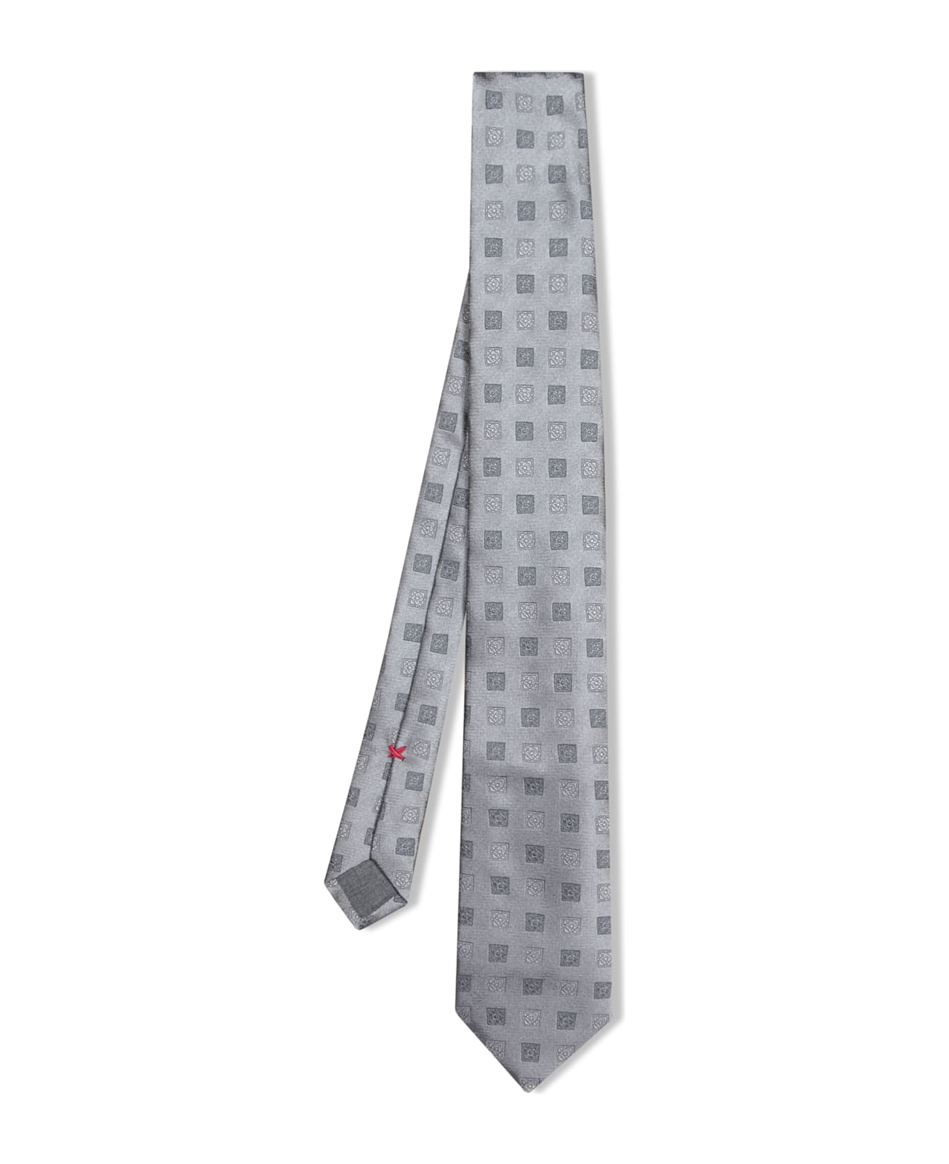 Brunello Cucinelli Silver Grey Silk Tie - Metallic