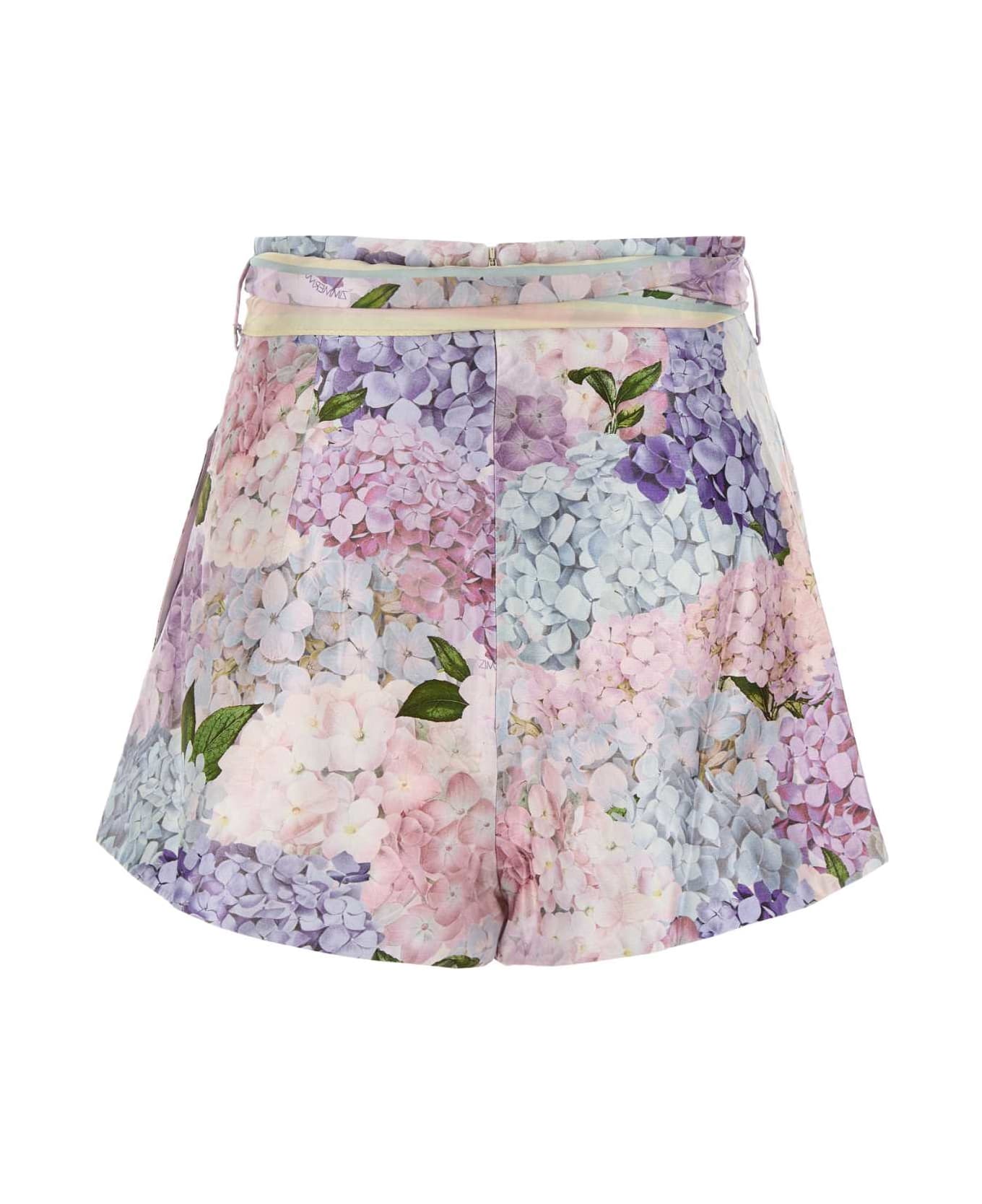 Zimmermann Printed Silk Dawning Shorts - MULTIHYDRANGEA