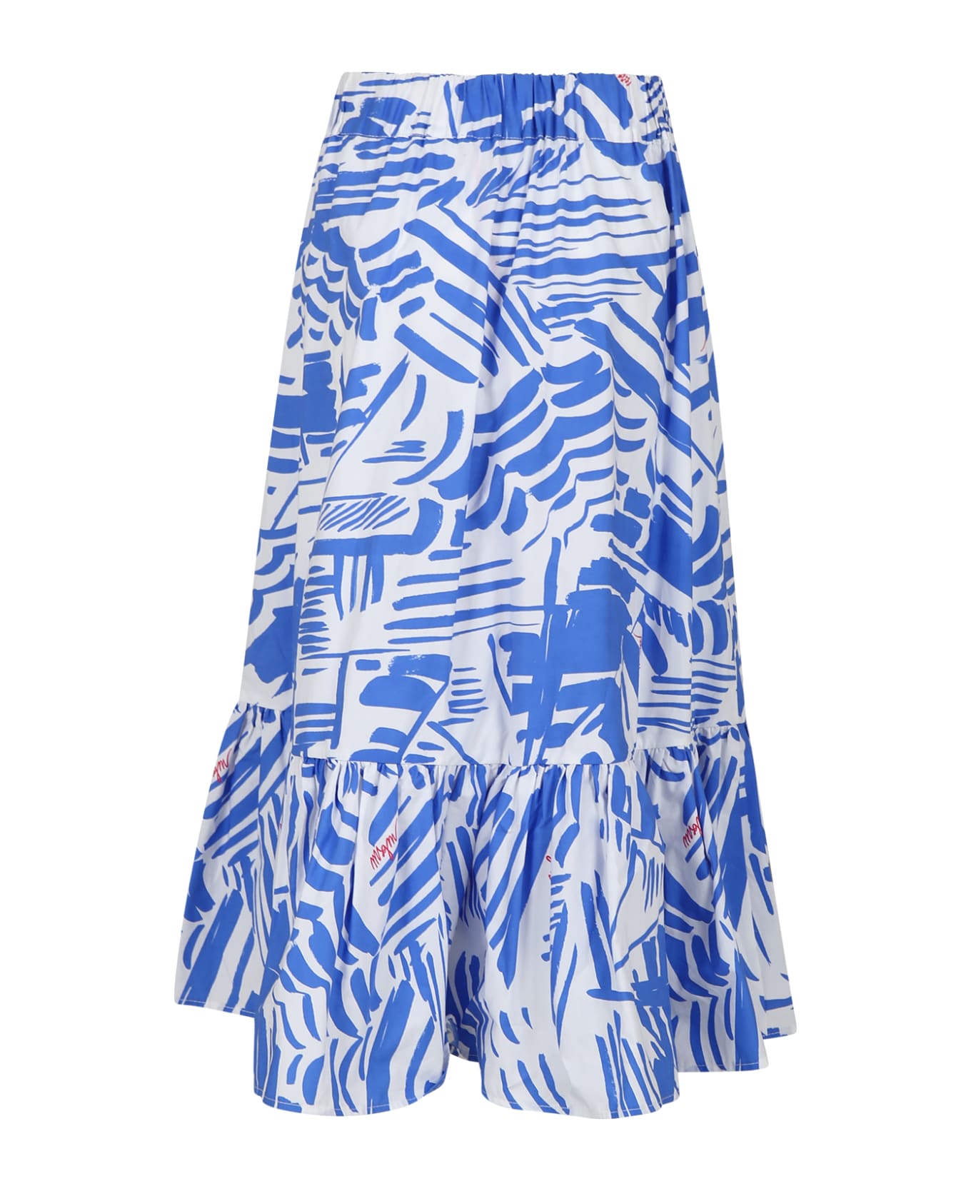 MSGM Blue Skirt For Girl With Logo - Light Blue