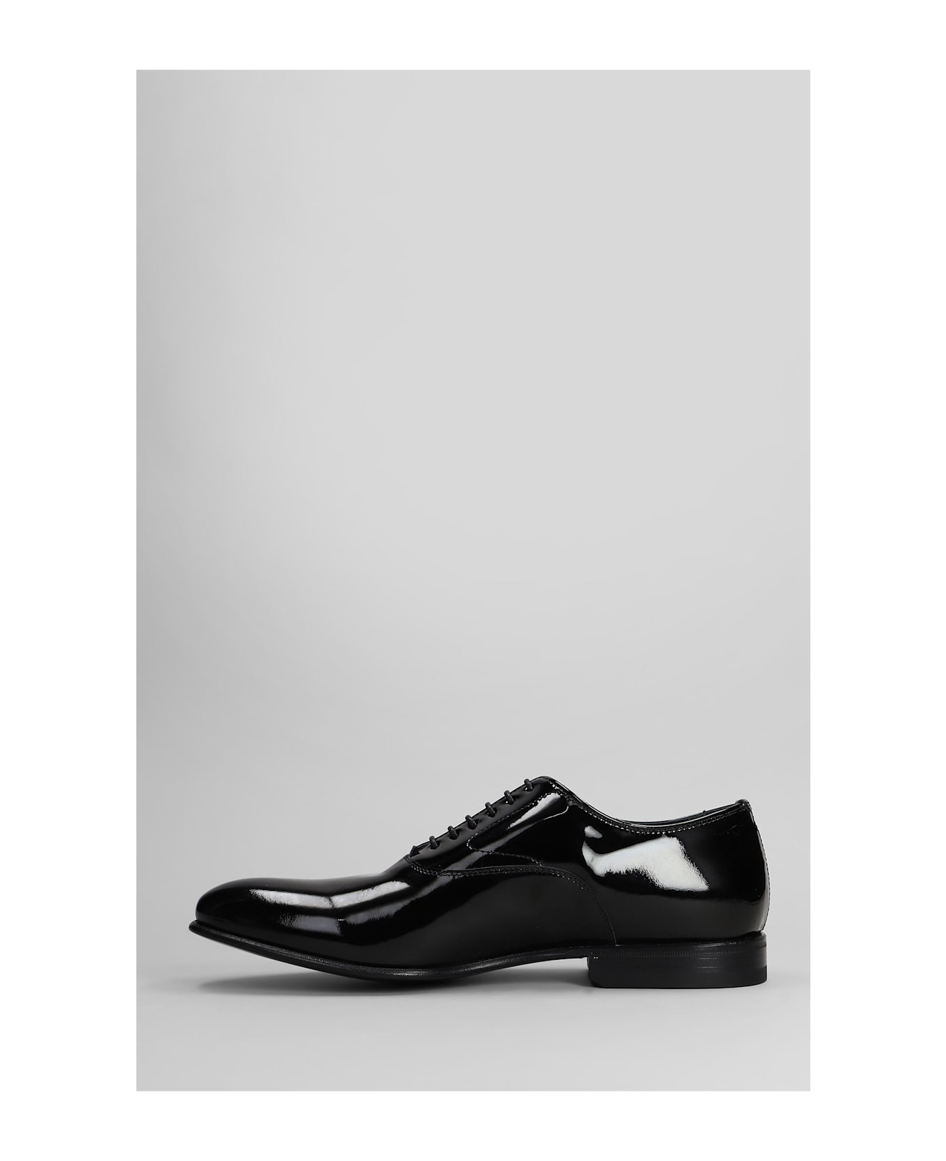 Green George Lace Up Shoes In Black Patent Leather - black