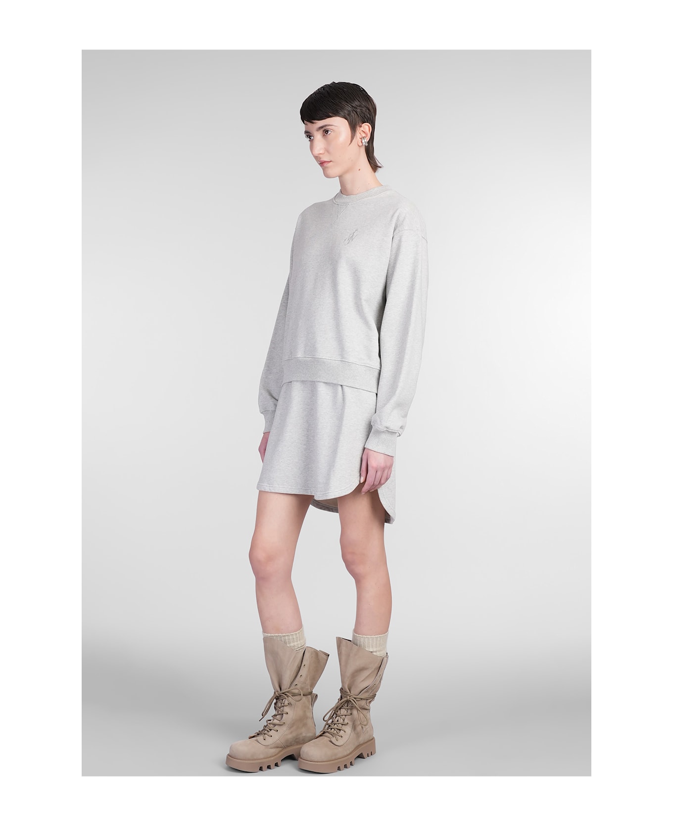 J.W. Anderson Dress In Grey Cotton - LIGHT GREY MELANGE