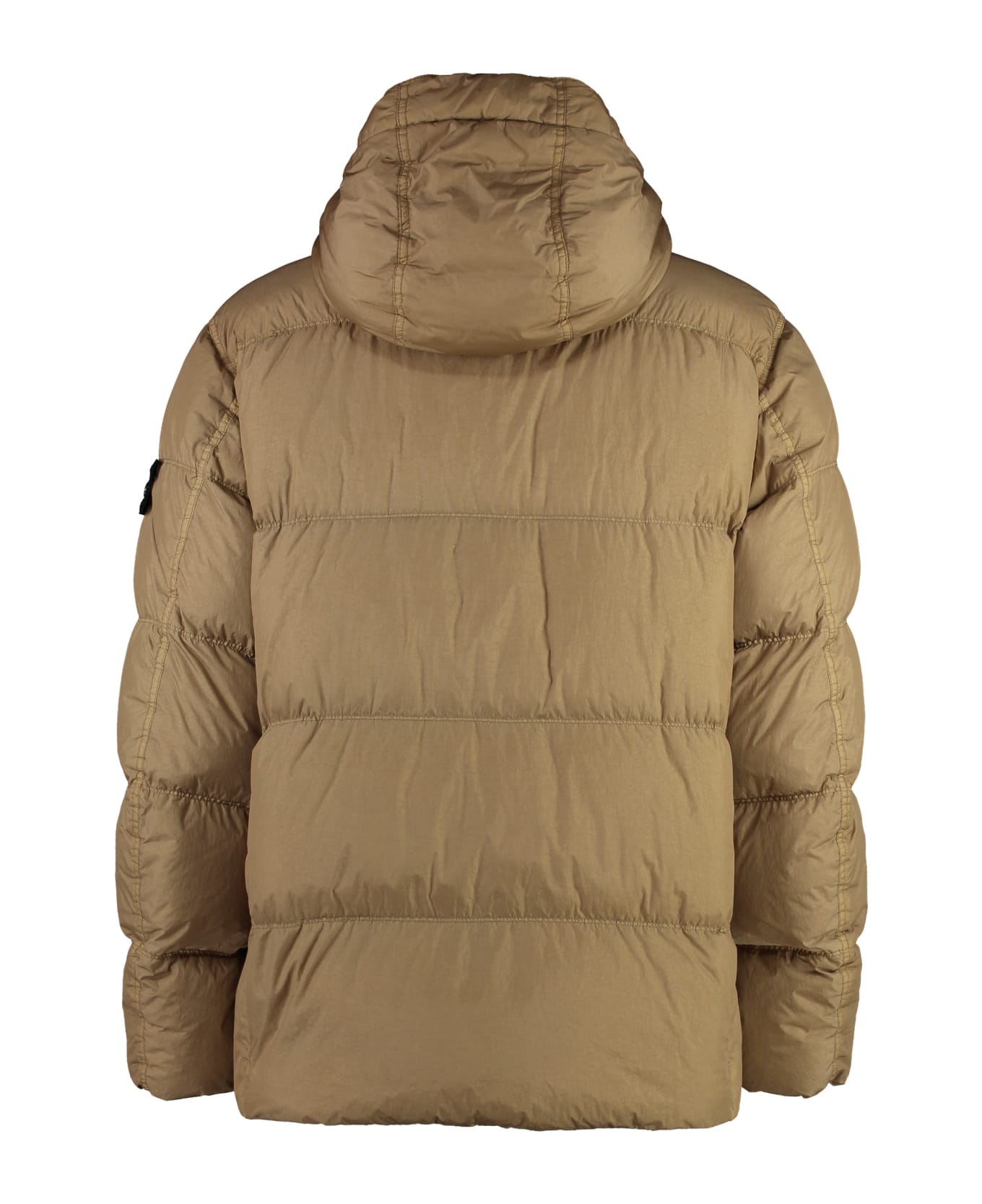 Stone Island Hooded Nylon Down Jacket - Beige