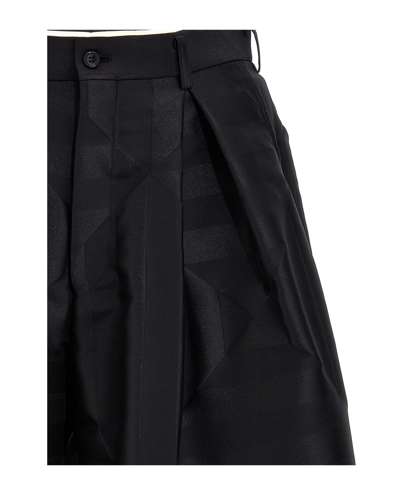 Comme Des Garçons Homme Plus Double Pin Tuck Bermuda Shorts - Black   ショートパンツ