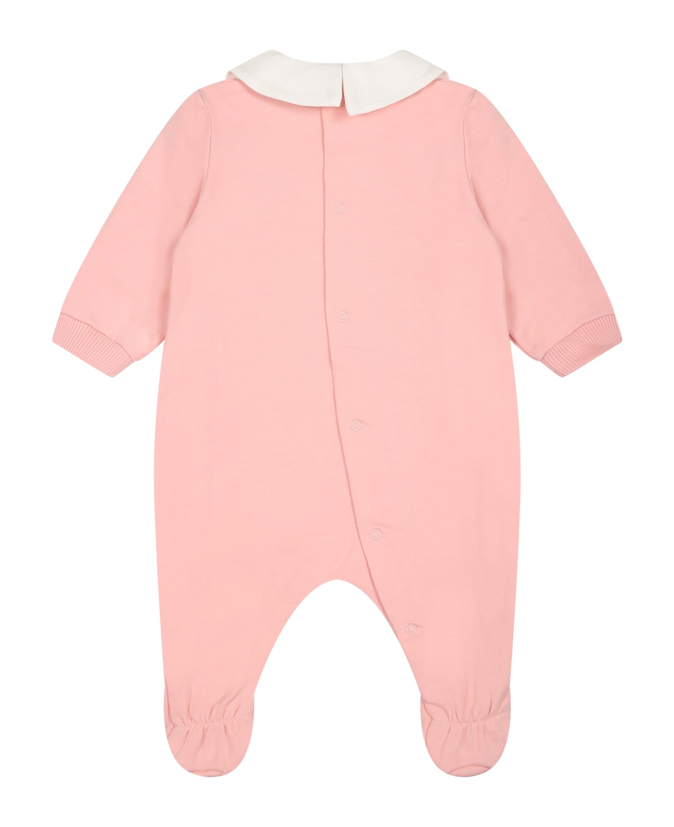Moschino Pink Babygrow For Baby Girl With Teddy Bear - Pink ボディスーツ＆セットアップ
