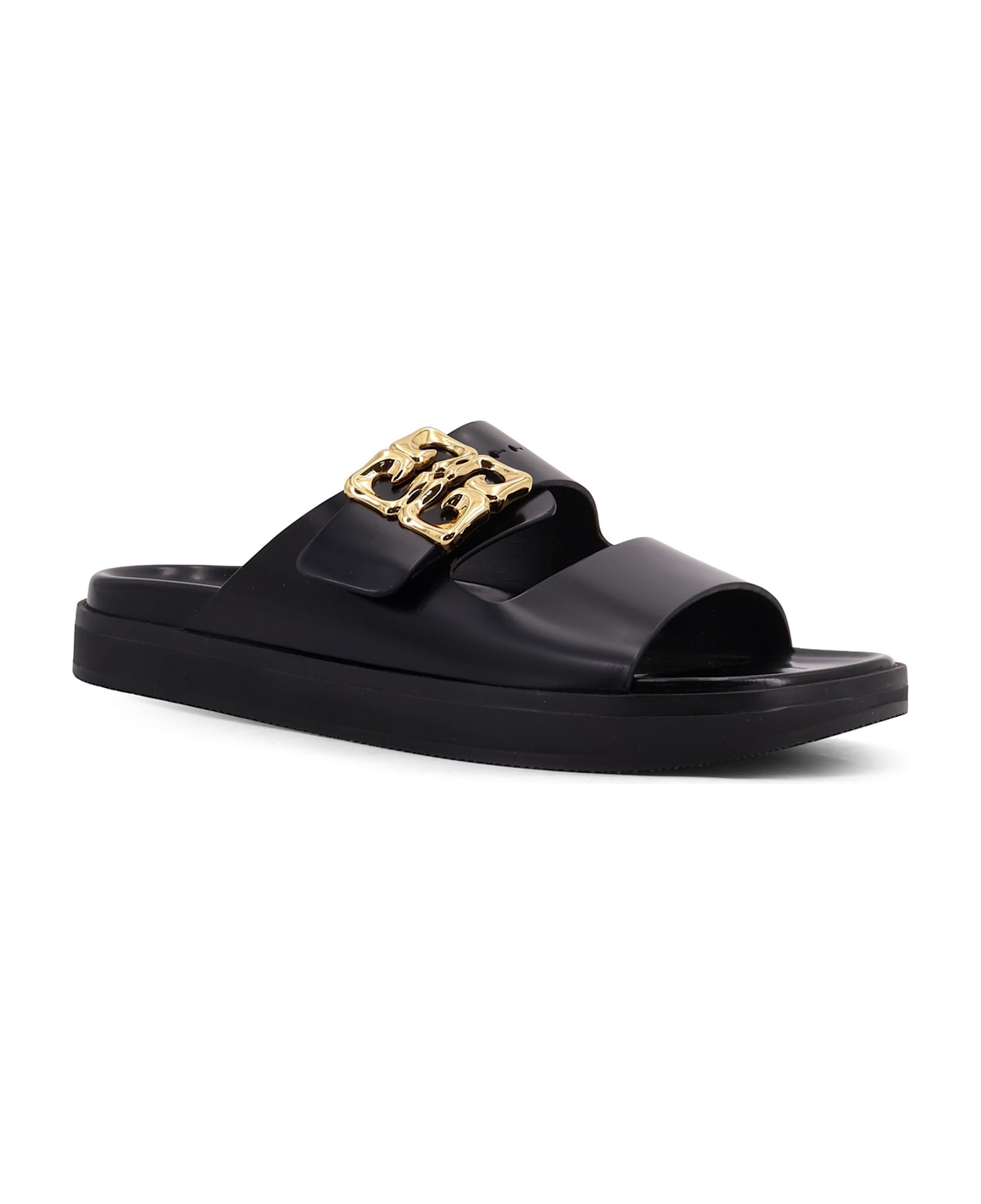 Givenchy 4g Liquid Dad Leather Slides - Black