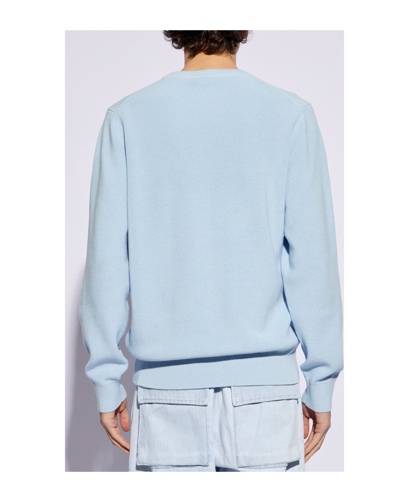 Versace Sweater With Logo - Pastel Blue