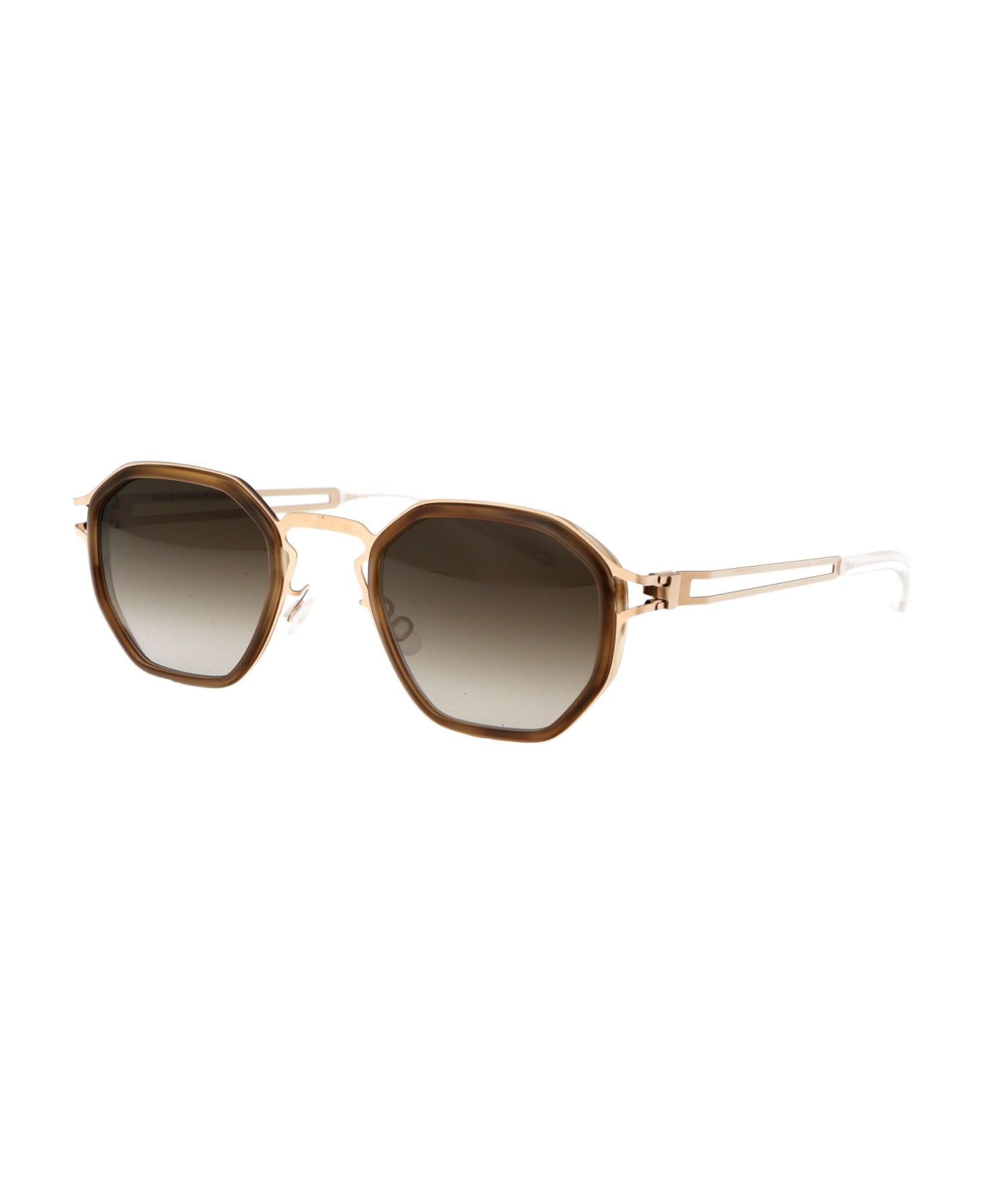 Mykita Gia Sunglasses - 796 A80 Champagne Gold/Galapagos Raw Brown Gradient