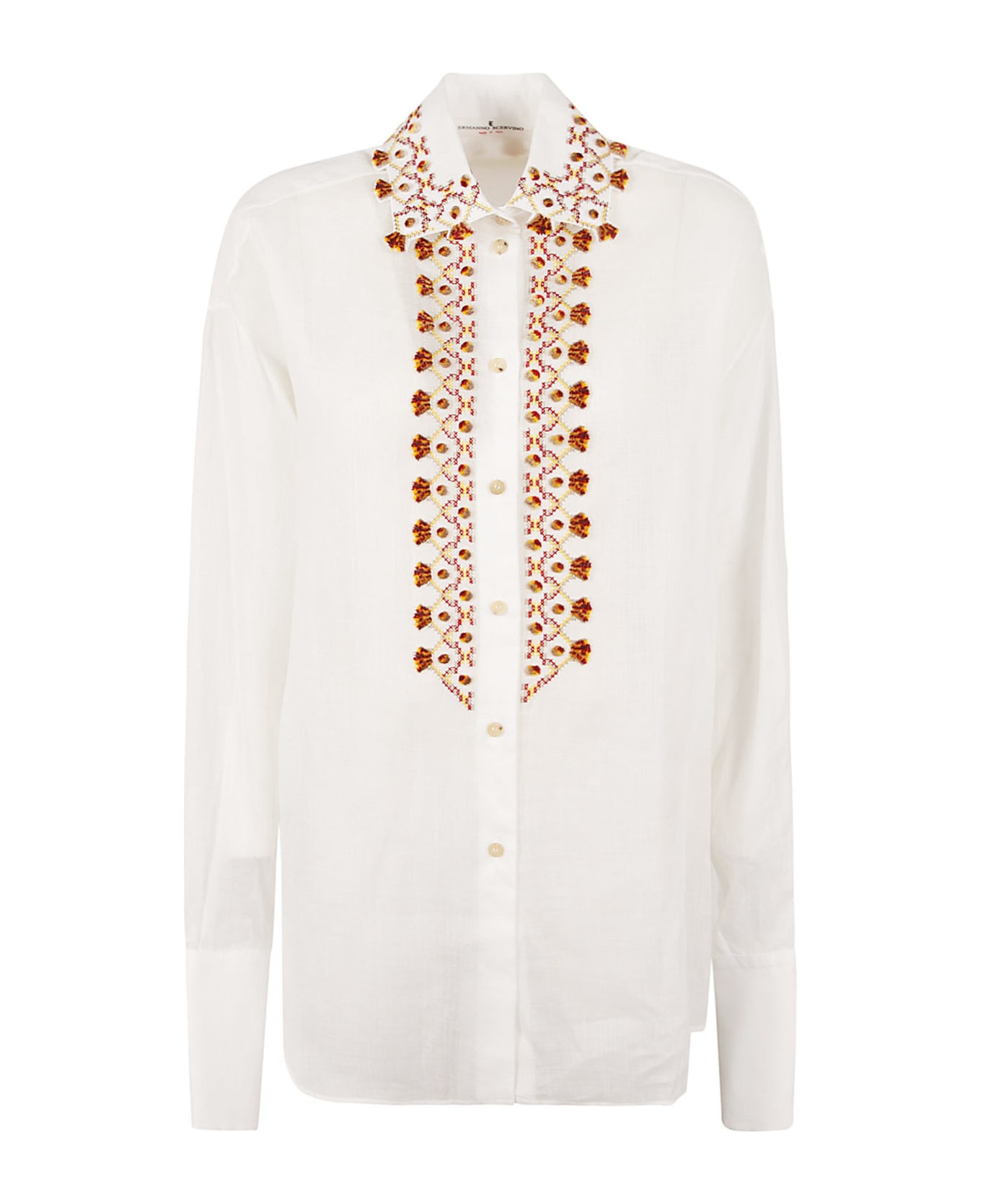 Ermanno Scervino Embellished Oversize Shirt - Bright White