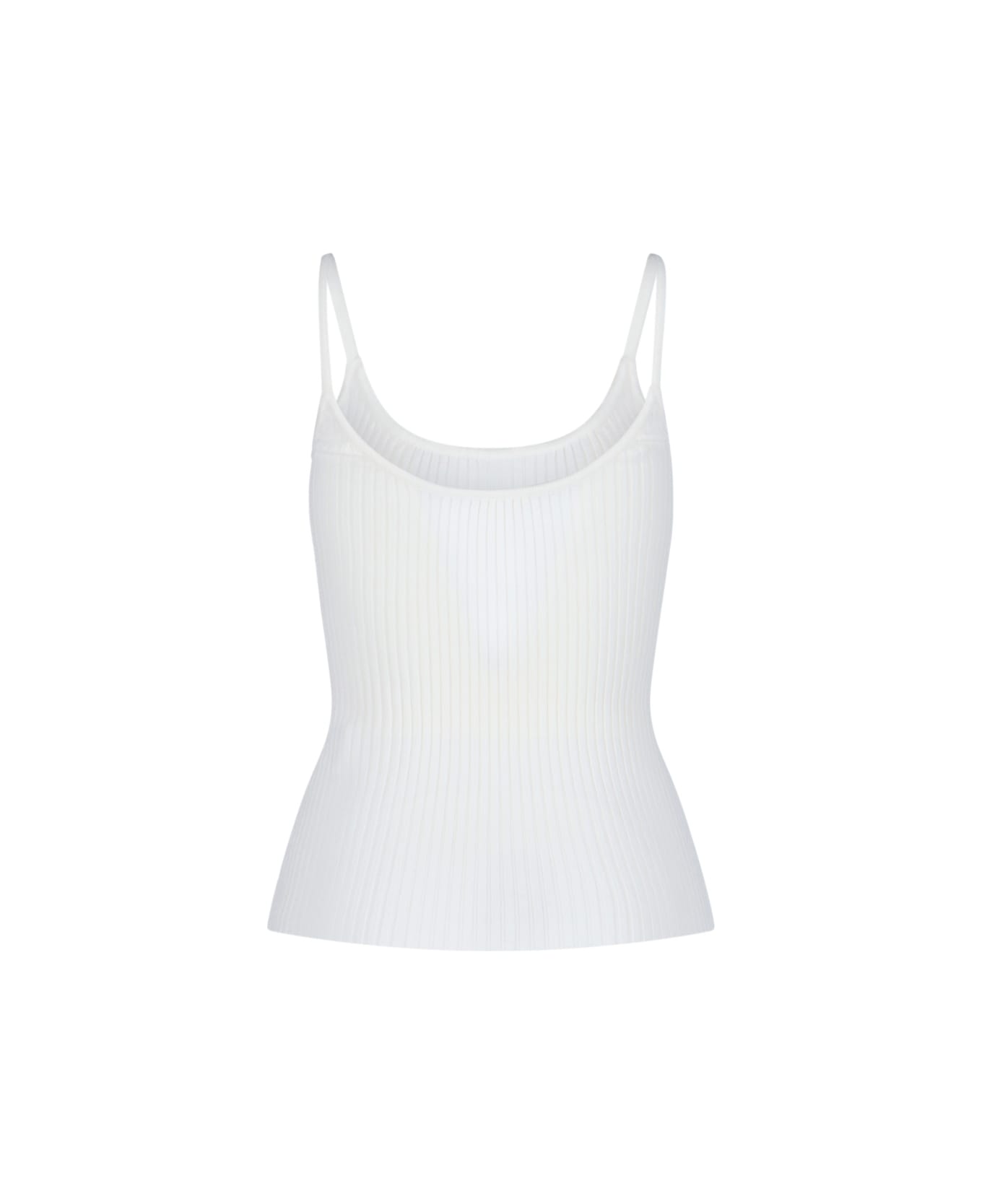 Courrèges Ribbed Logo Top - red