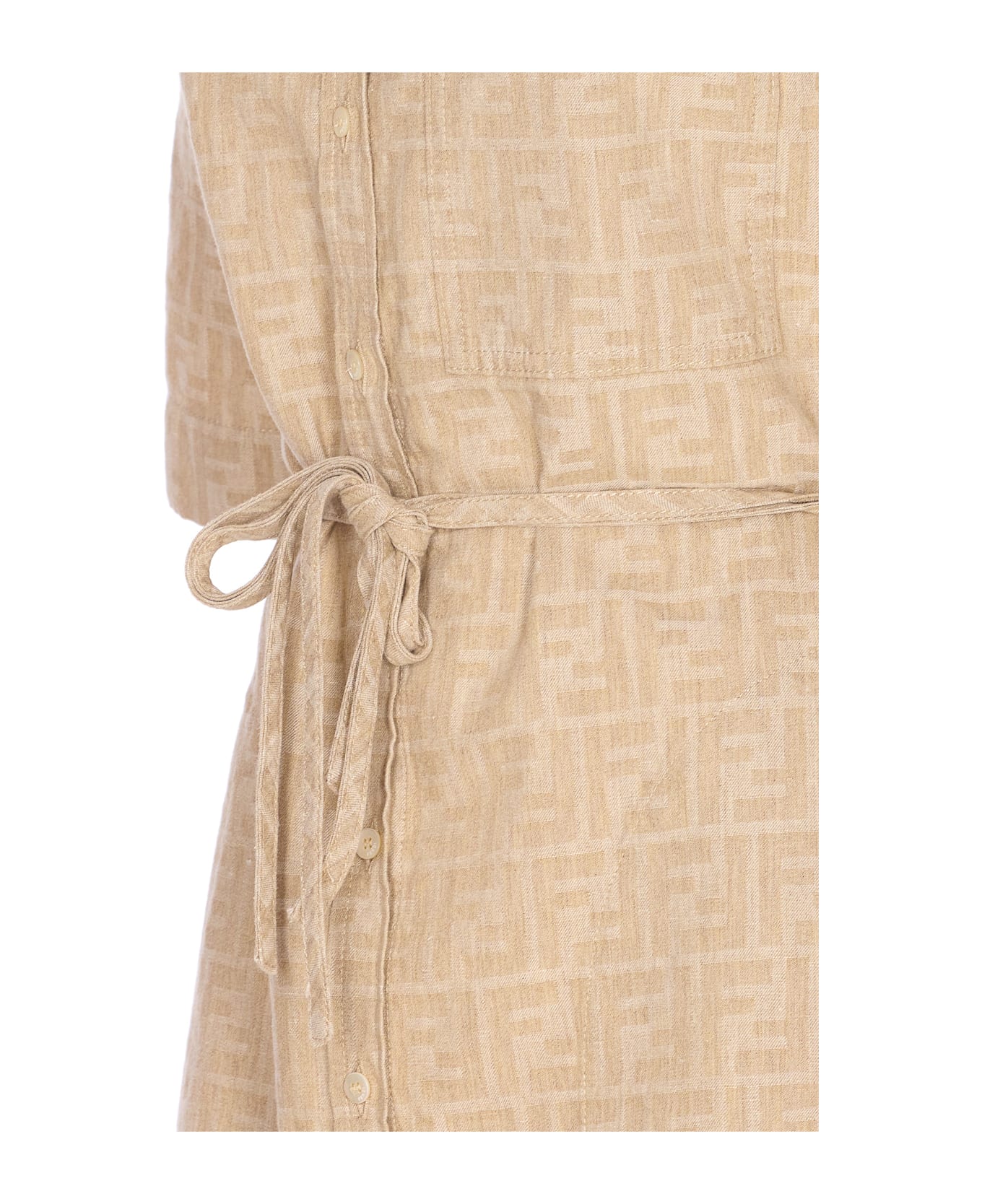 Fendi Ff Logo Denim Dress - RAFFIA-25