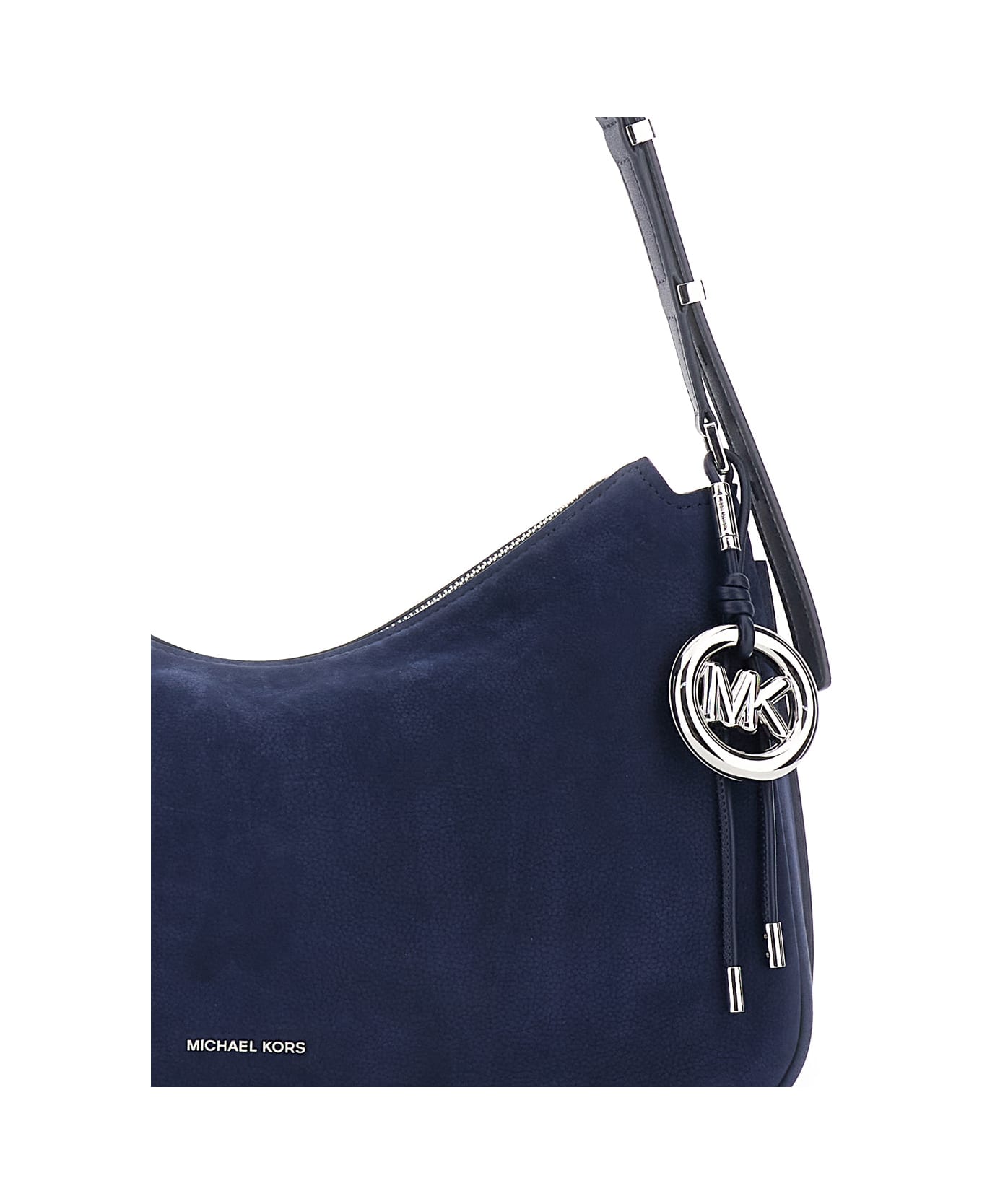 MICHAEL Michael Kors 'nolita Medium' Blue Shoulder Bag With Logo Charm And Adjustable Shoulder Strap In Leather Woman - Blu