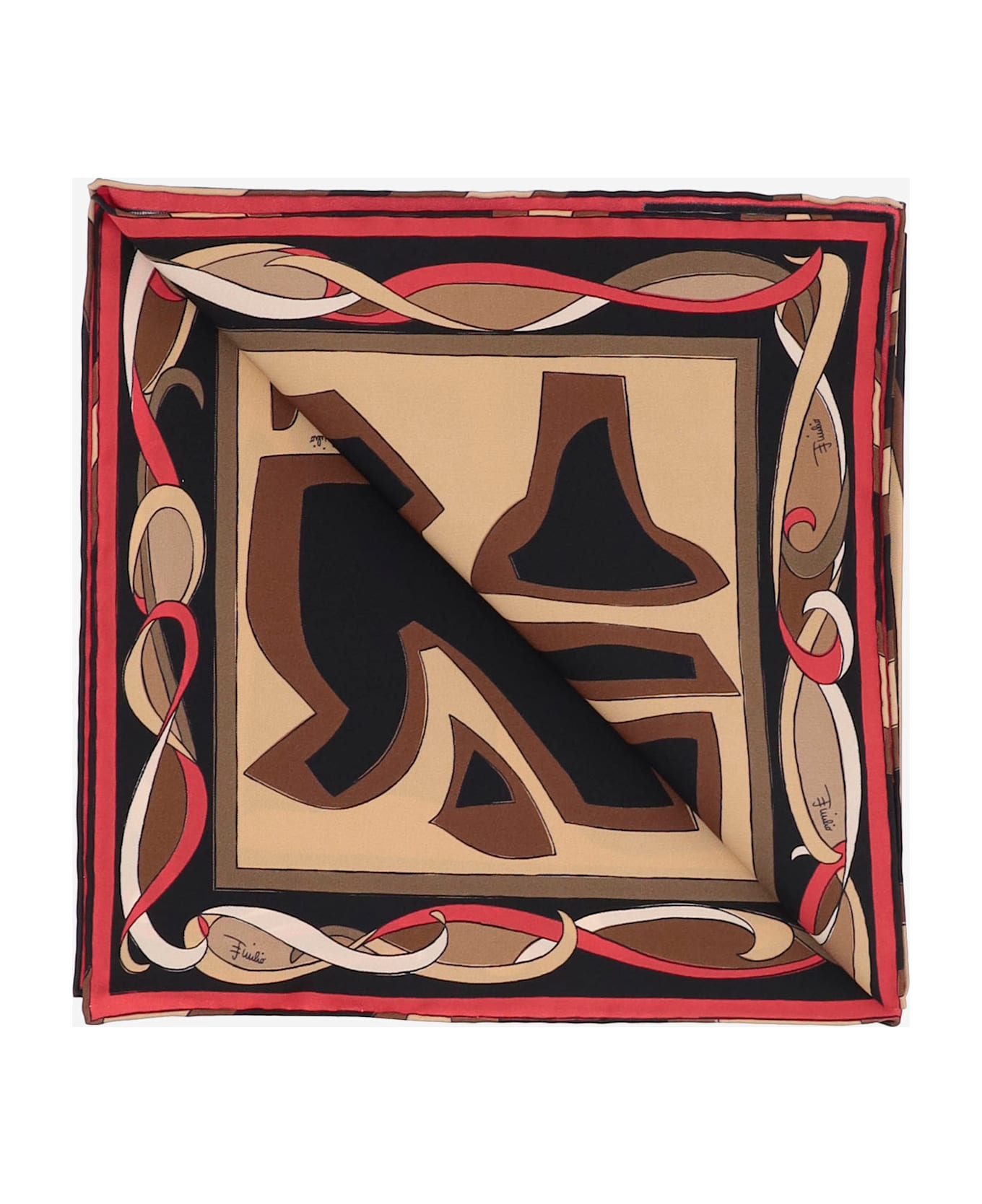Pucci Silk Scarf With Maze Print - Red