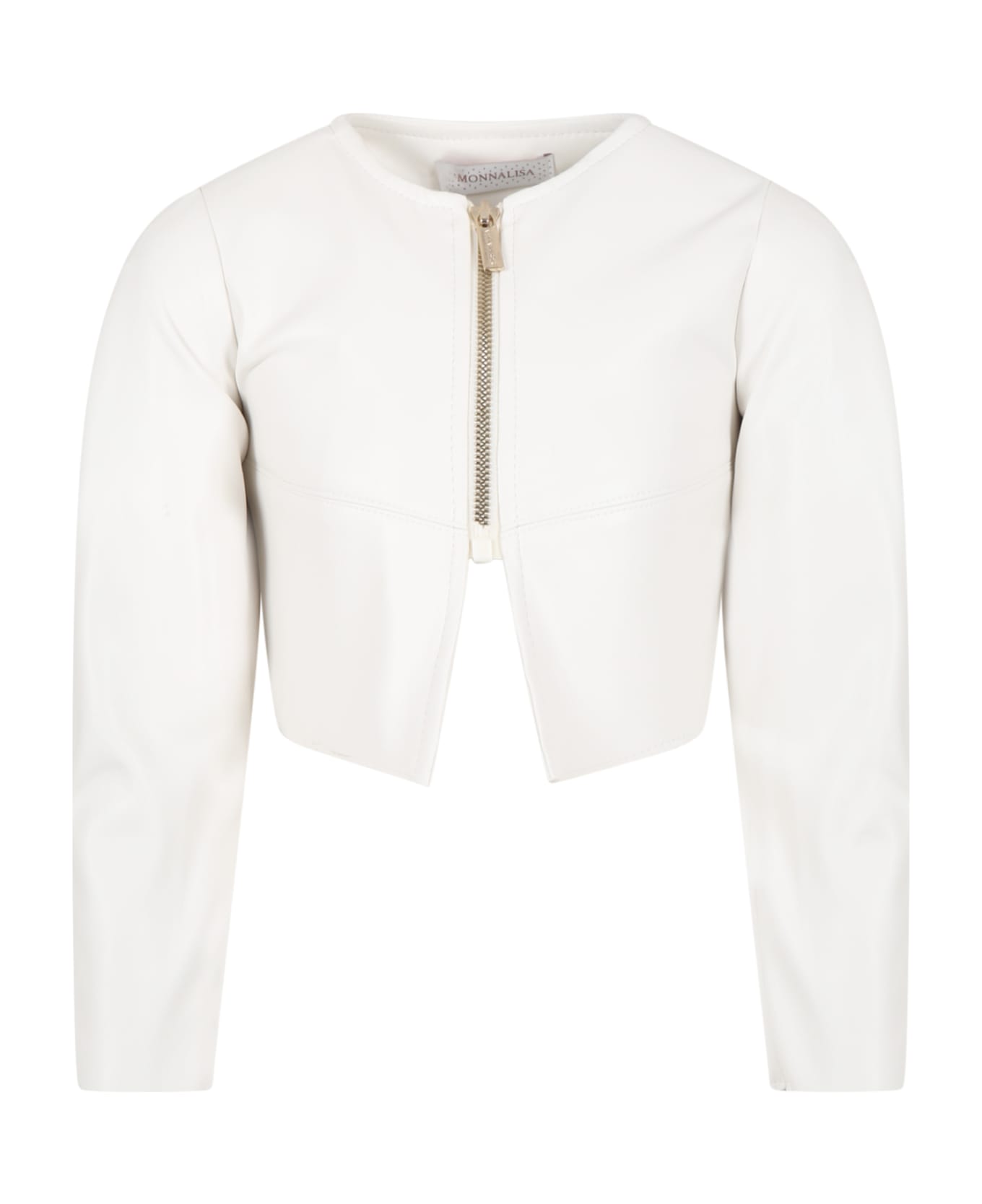 Monnalisa Ivory Jacket For Girl - Cream