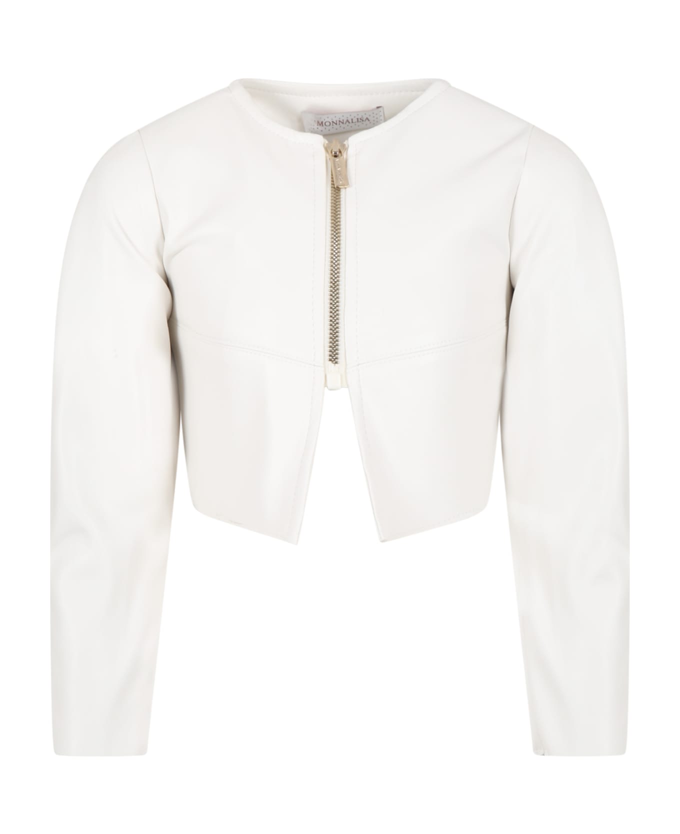 Monnalisa Ivory Jacket For Girl - IVORY