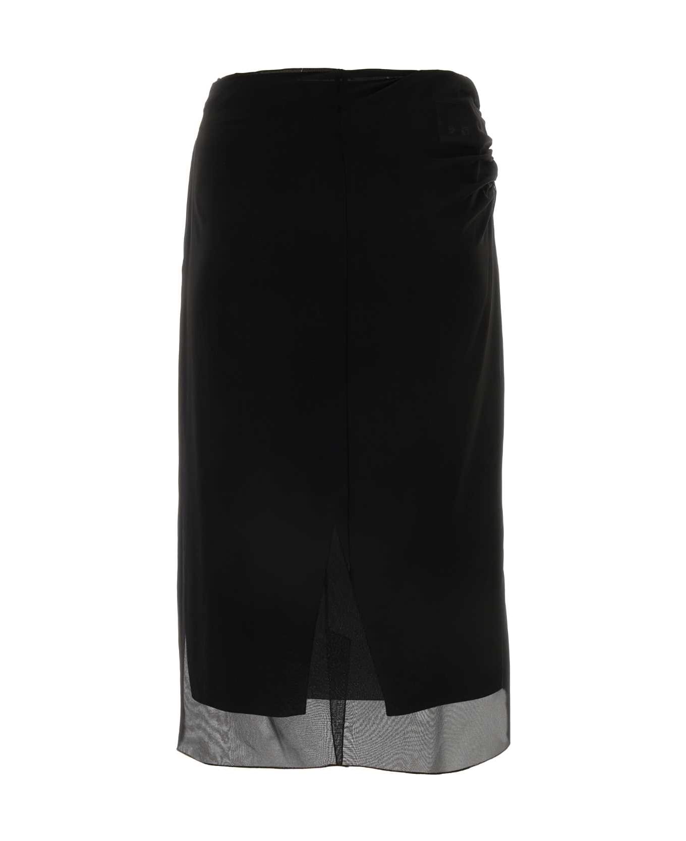 Prada Black Georgette Skirt - NERO