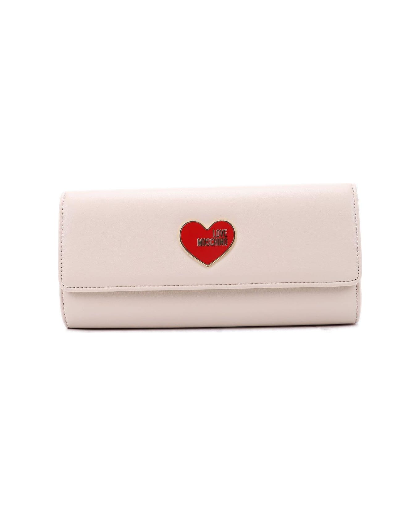 Love Moschino Logo-plaque Chain-linked Crossbody Bag - A Avorio