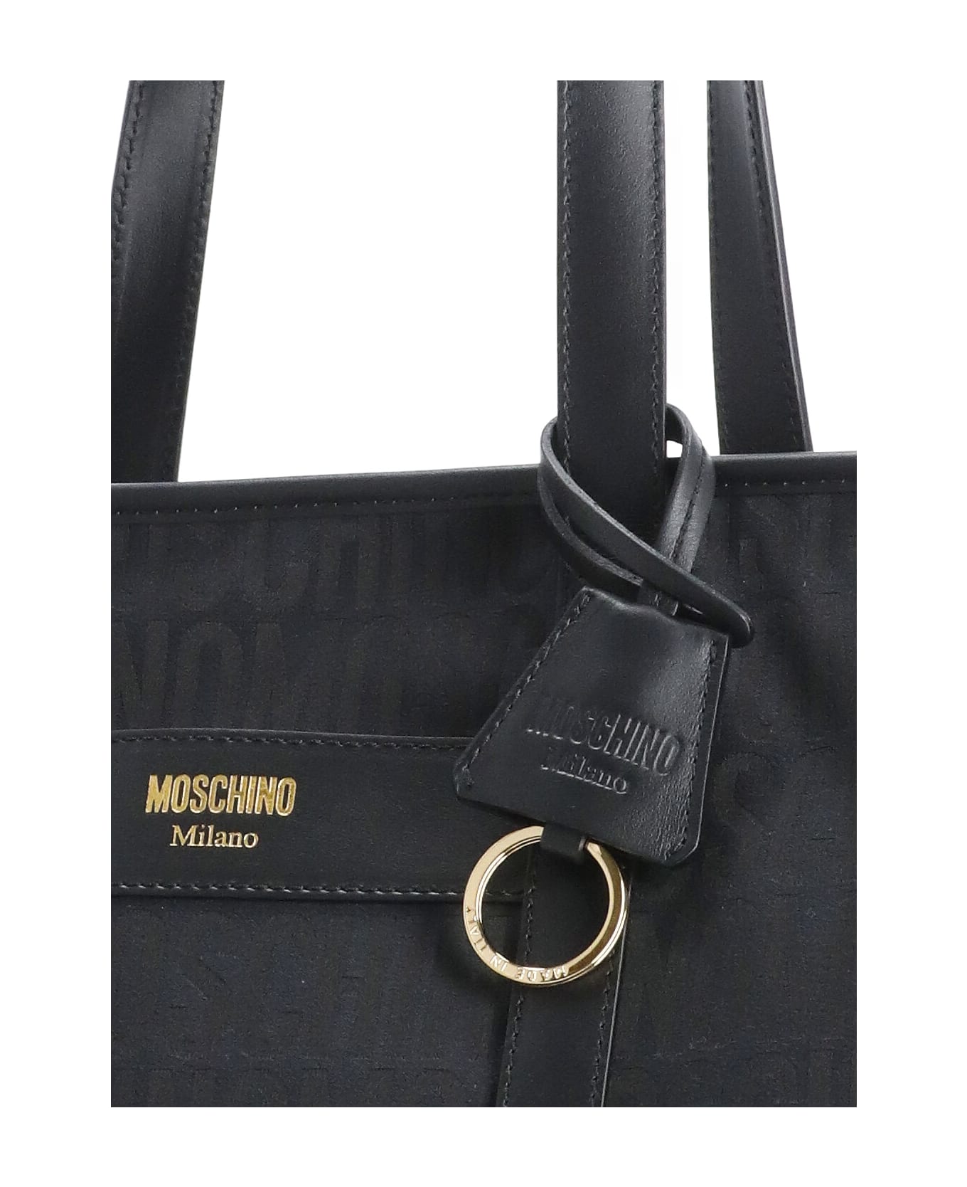 Moschino Shopping Bag With Logo - Black トートバッグ
