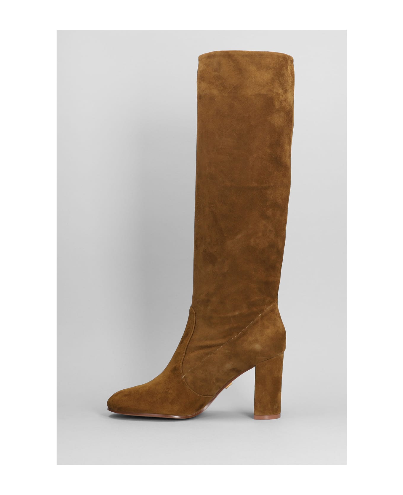 Lola Cruz High Heels Boots In Leather Color Suede - leather color