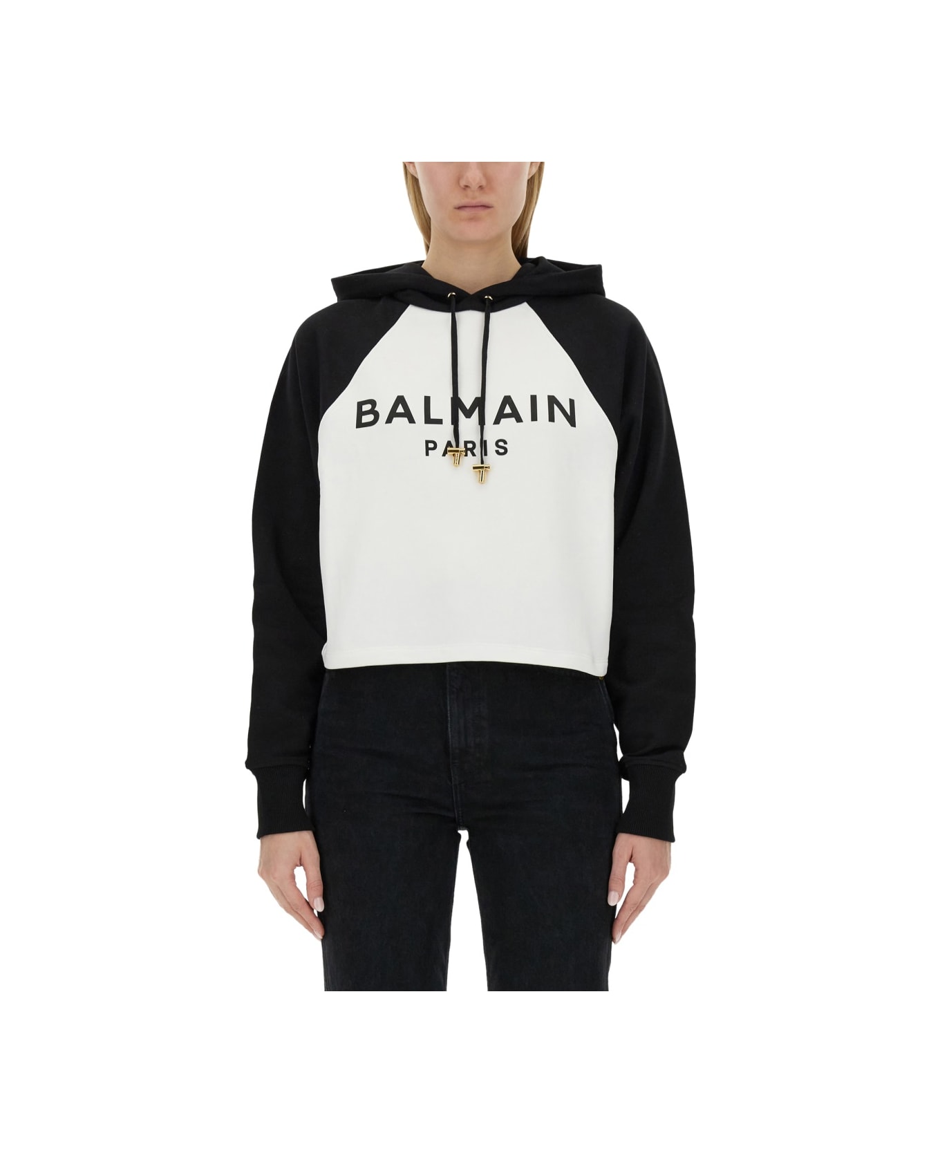 Balmain Sweatshirt With Logo - WHITE フリース