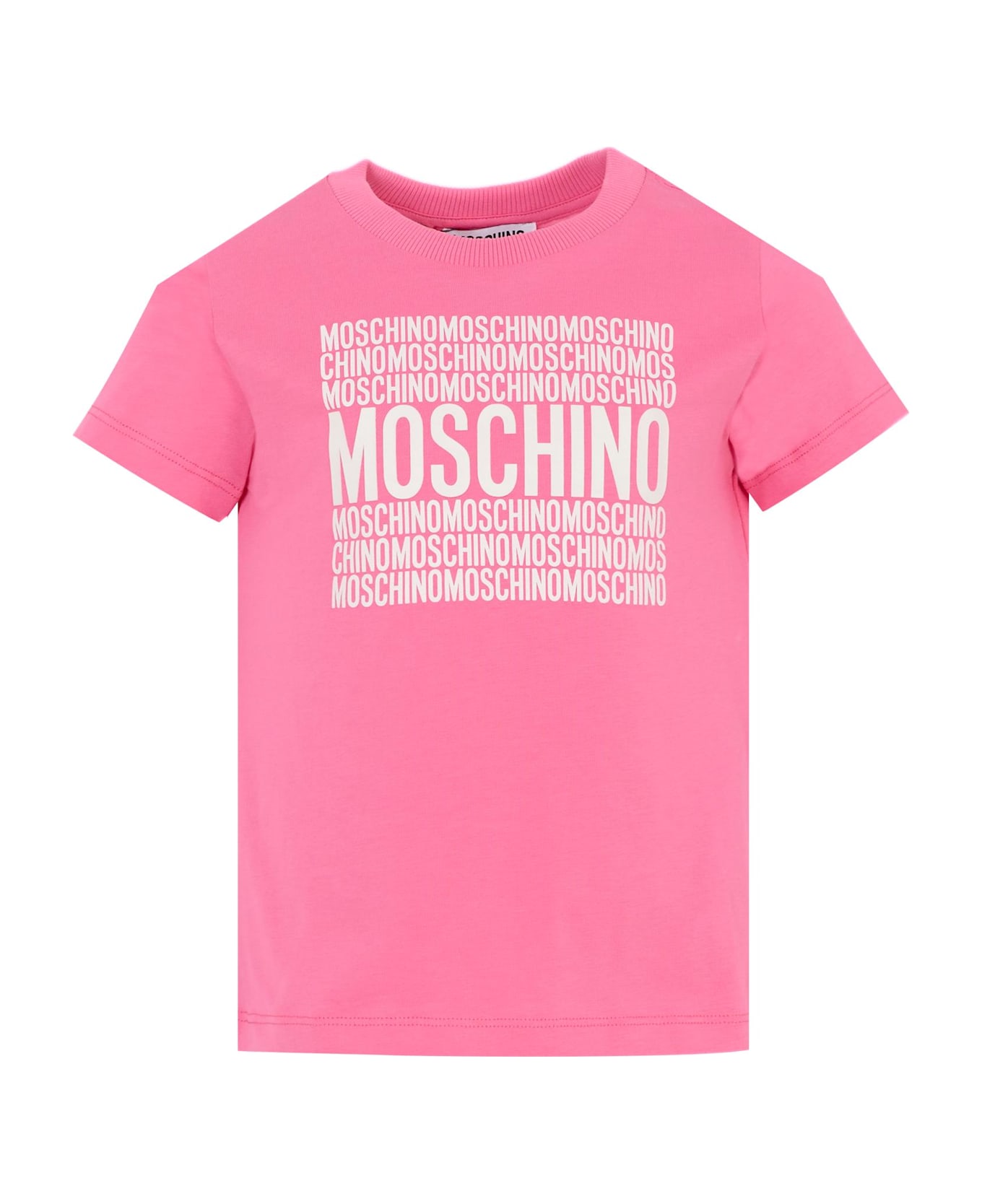 Moschino Fuchsia T-shirt For Girl With Logo - Fuchsia