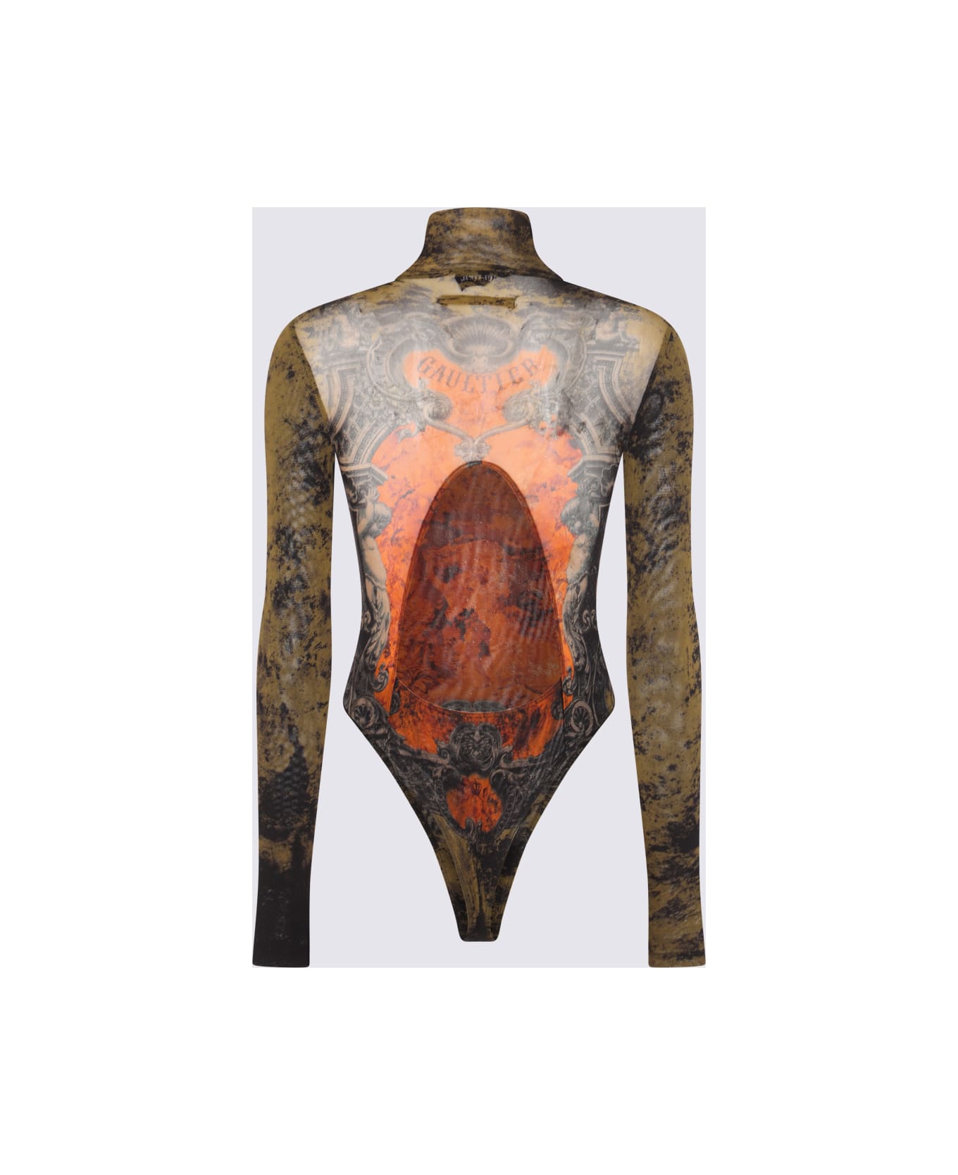 Jean Paul Gaultier Multicolor Bodysuits - BLACK/KHAKI/ORANGE