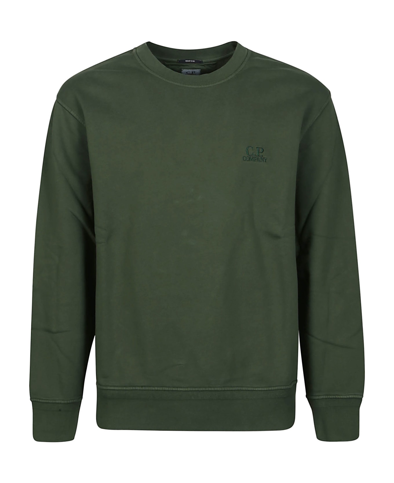 C.P. Company Diagonal Fleece Logo Sweatshirt - Duck Green