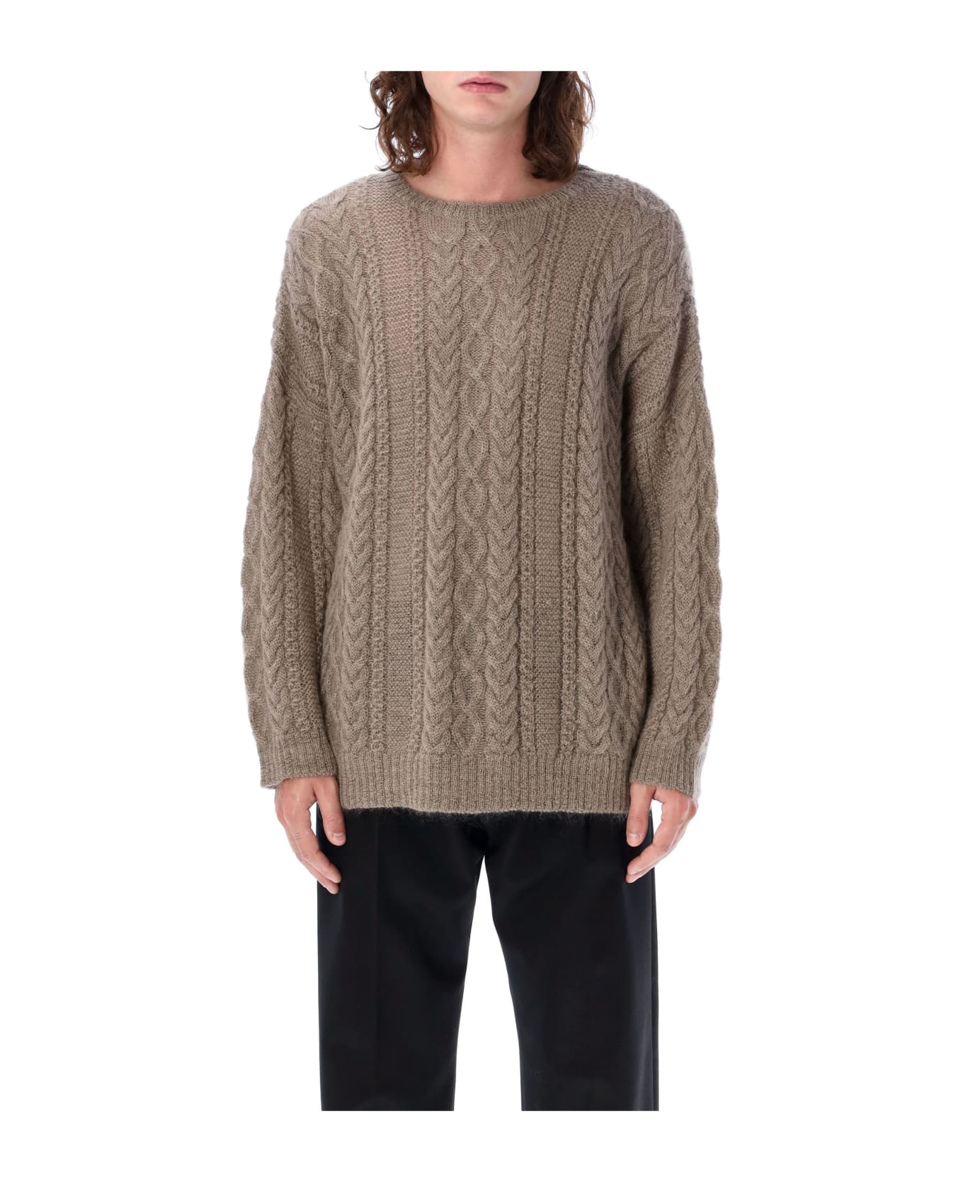 Undercover Jun Takahashi Cable Knit Sweater - GREY BEIGE