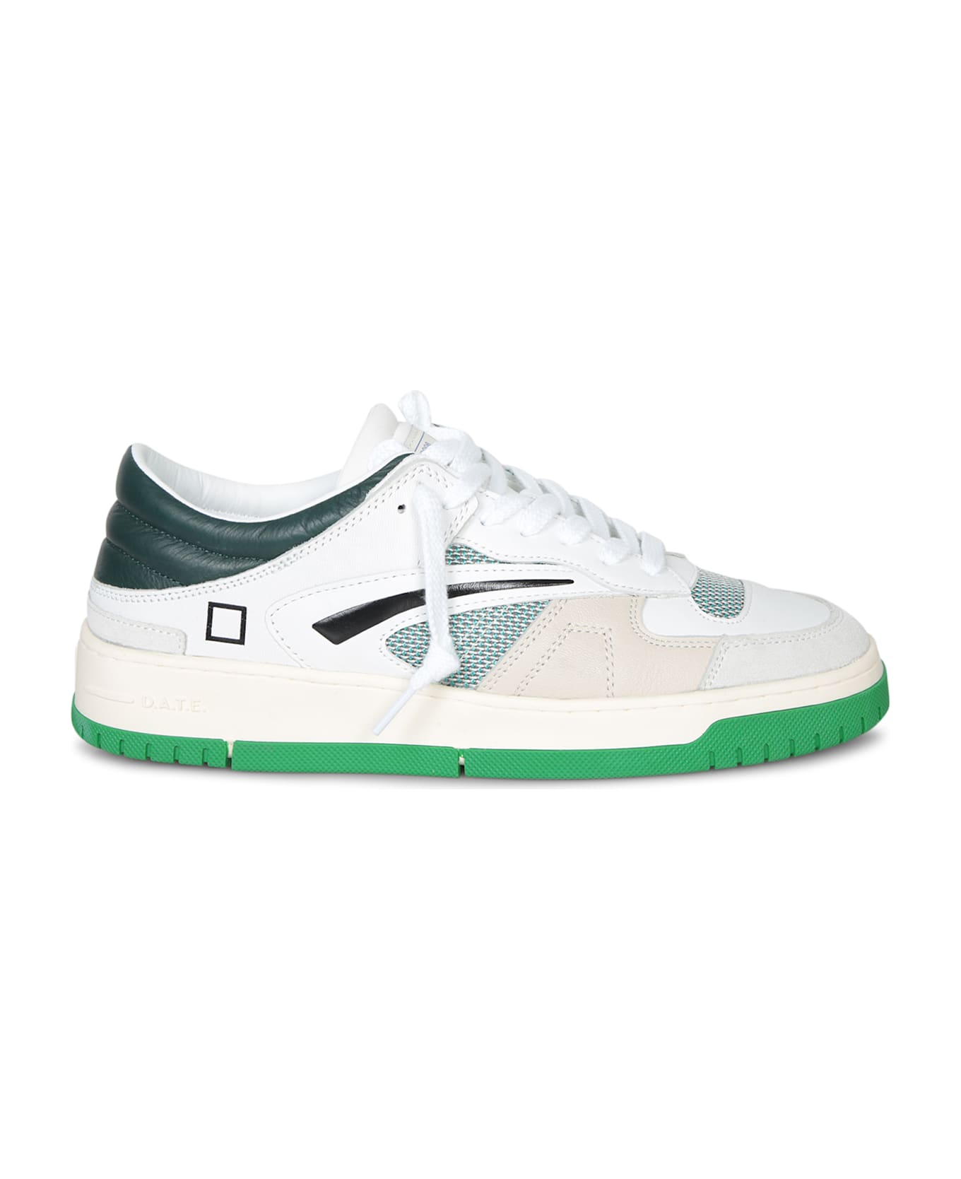 D.A.T.E. Torneo White Green Sneakers - White