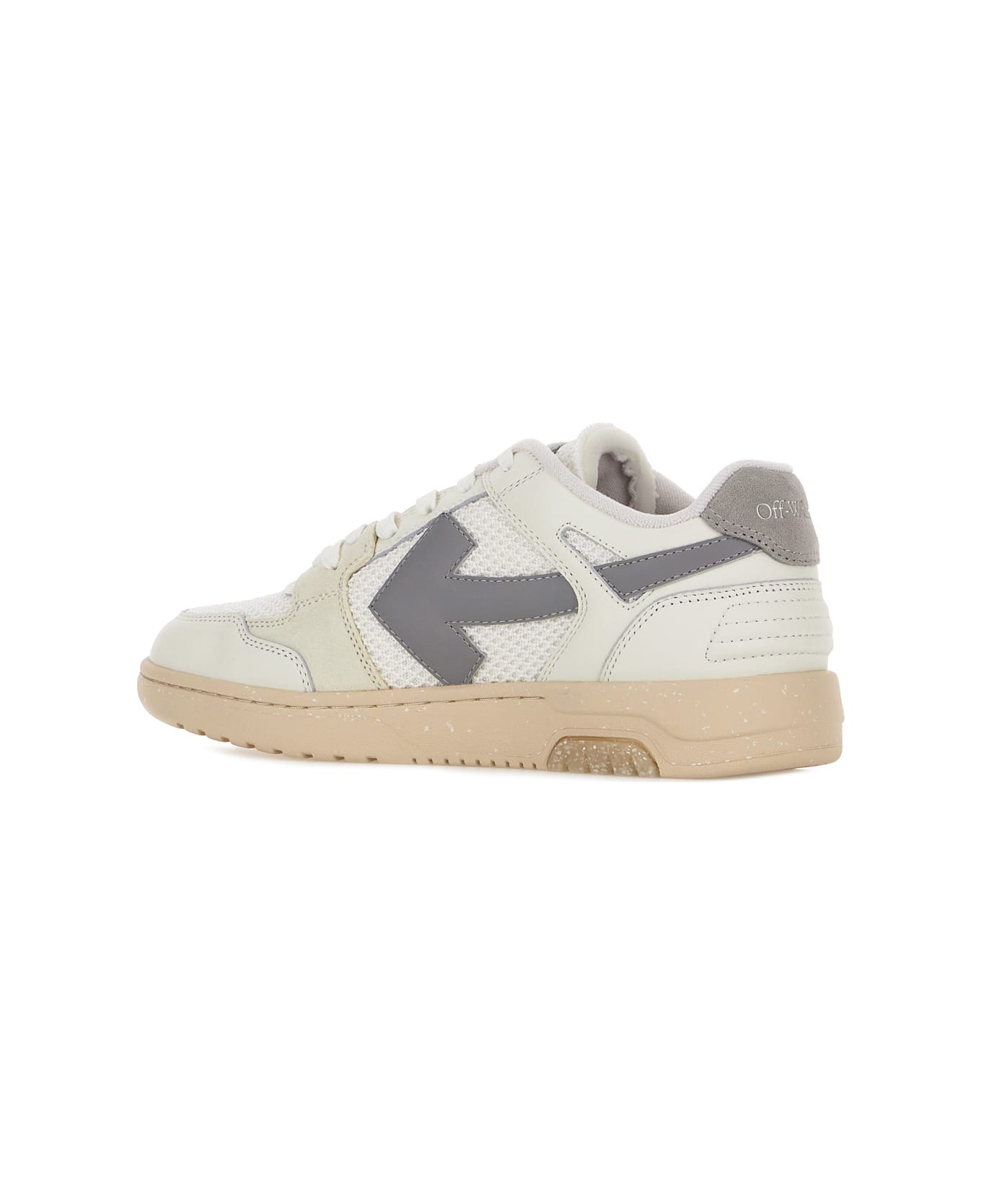 Off-White Two-tone Leather And Polyester Out Off Office Sneakers - WHITE GREY