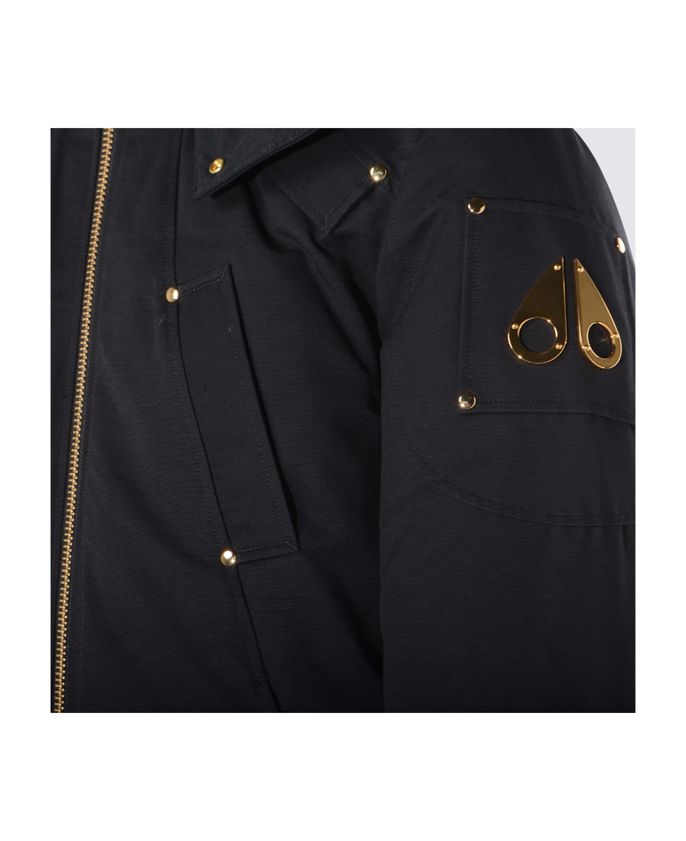 Moose Knuckles Black Cotton Casual Jacket - Black