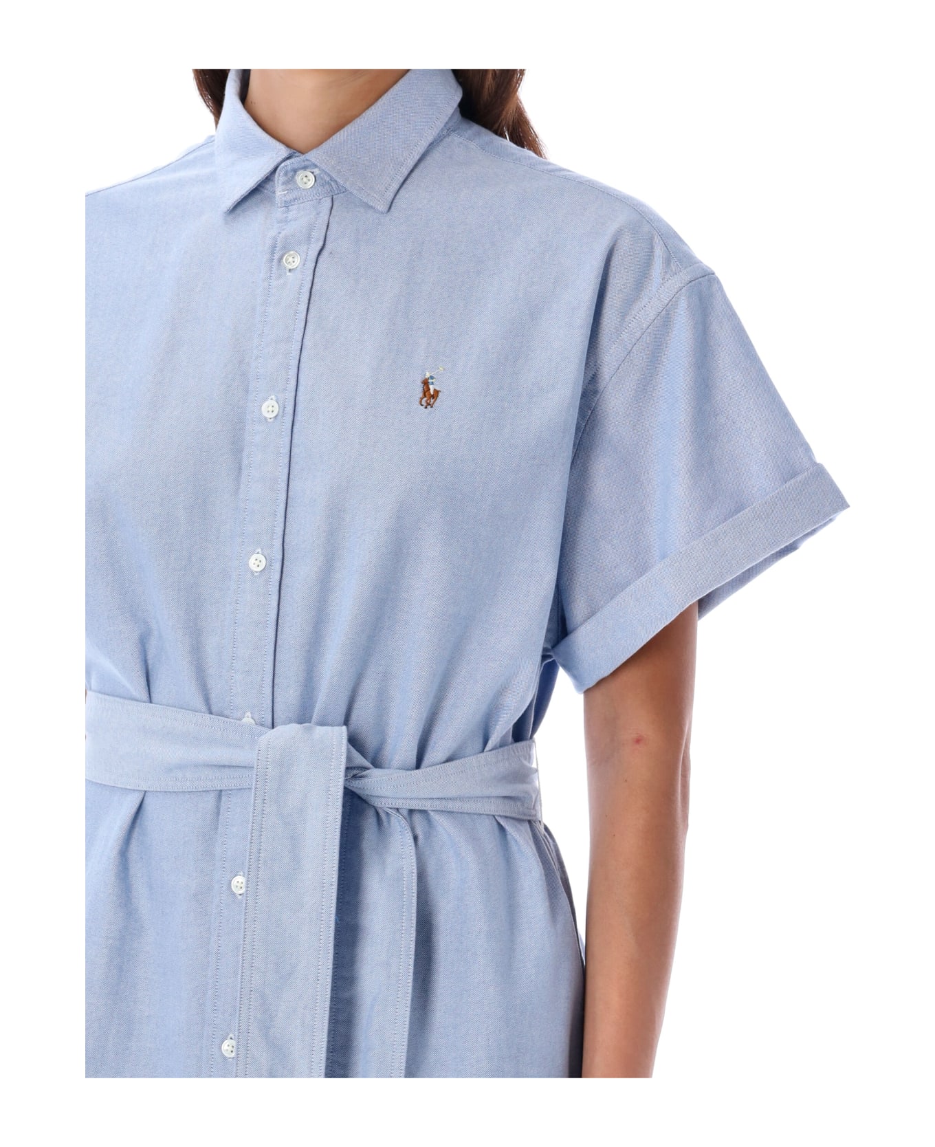 Polo Ralph Lauren Belted Oxford Shirtdress - BSR BLUE LIGHT