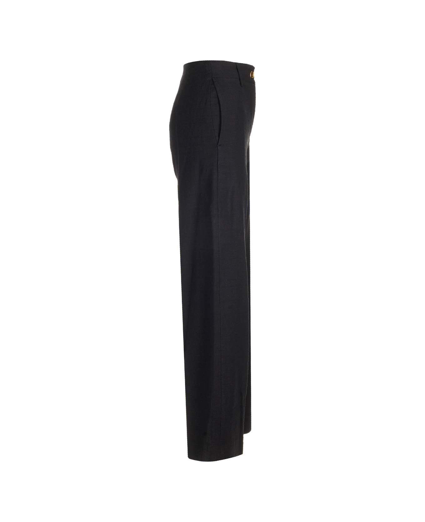 Patou Stretch Tweed Trousers - BLACK