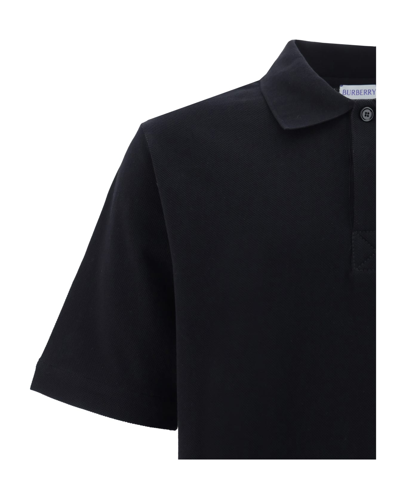 Burberry Black Cotton Polo Shirt - Black