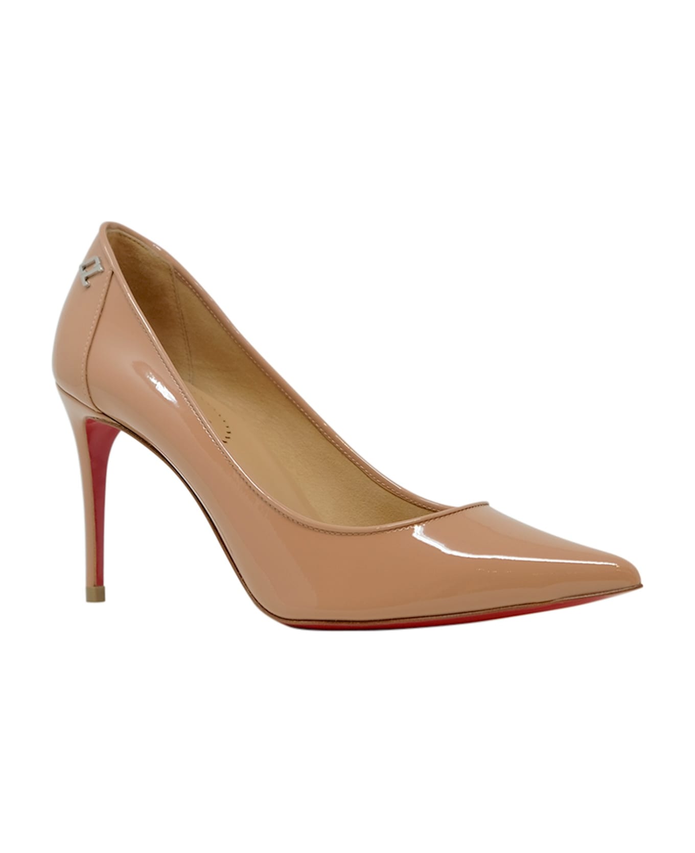 Christian Louboutin Nude Patent Leather Sporty Kate 85 Pumps