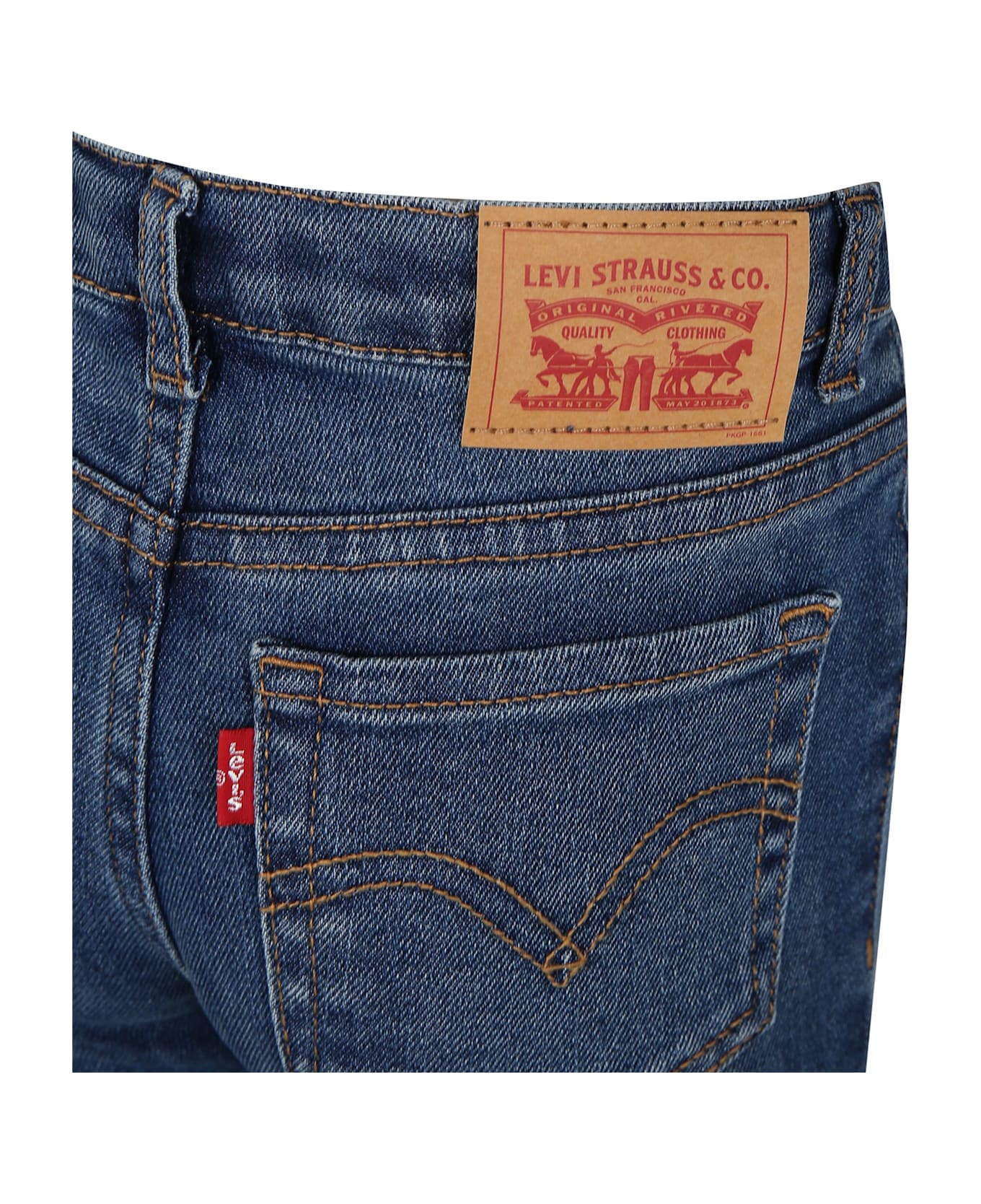 Levi
s Denim Jeans For Girl With Logo Patch - Denim