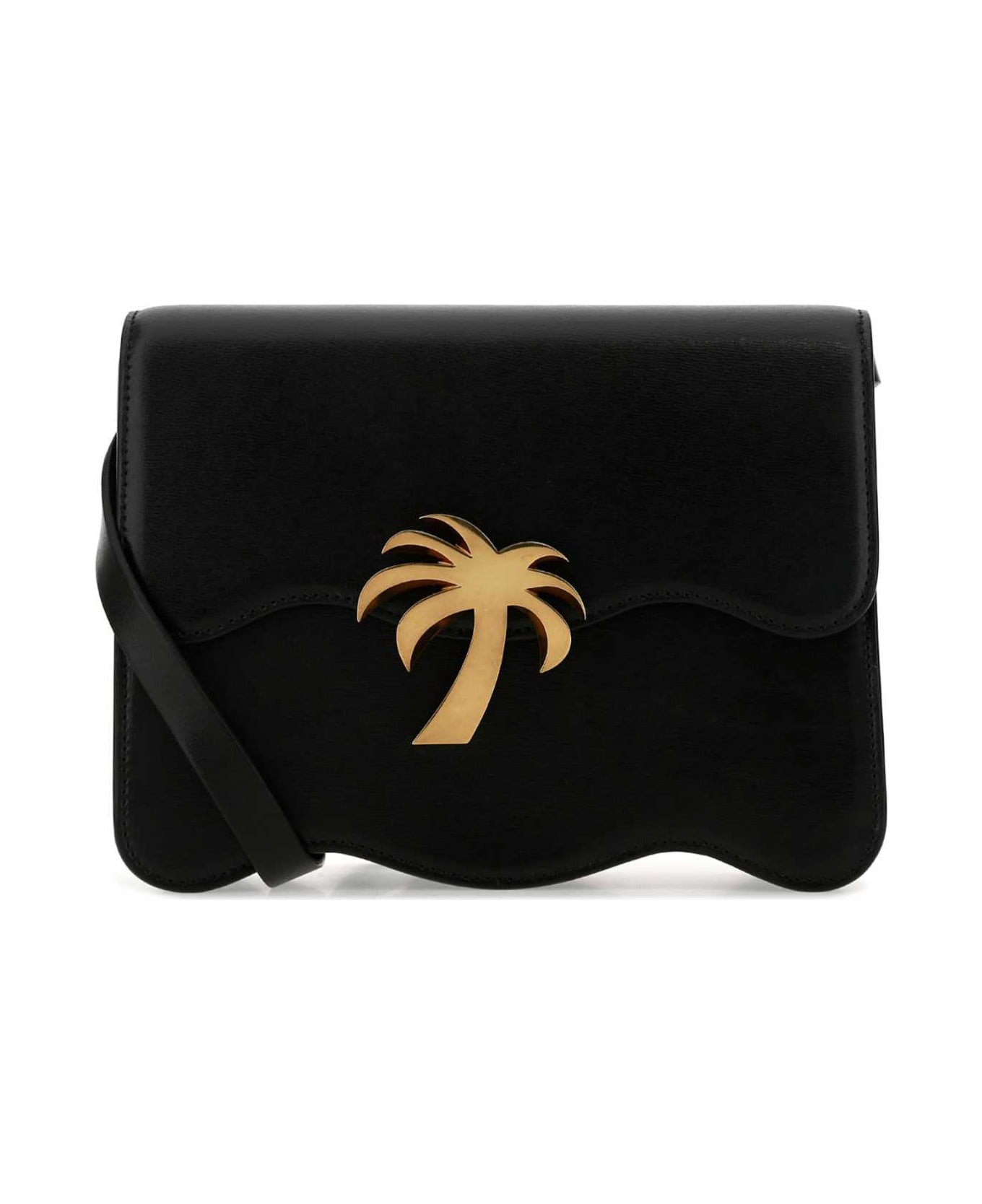 Palm Angels Black Leather Palm Beach Crossbody Bag - 1076