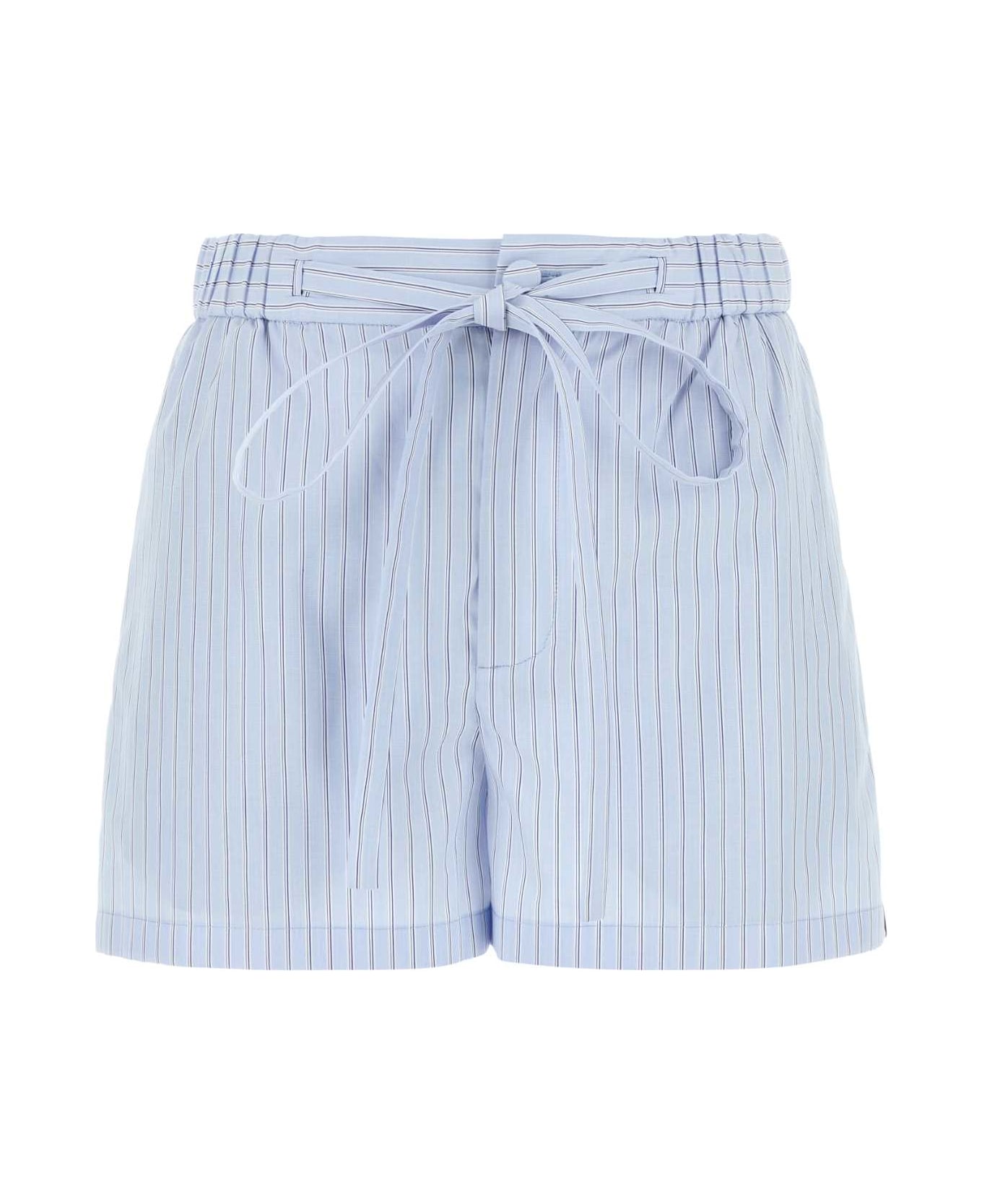 Gucci Embroidered Poplin Shorts - AZUREWHITEMC