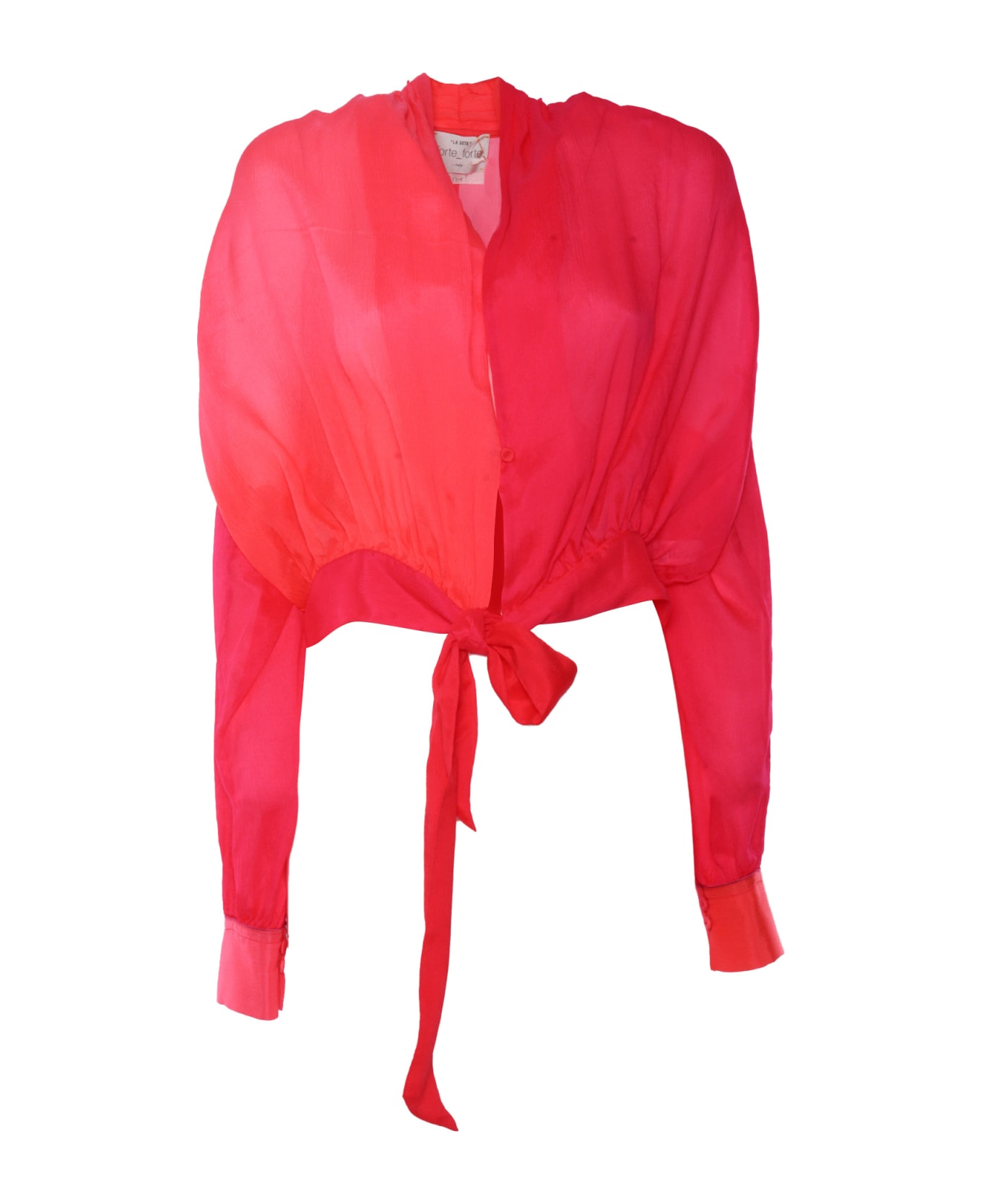 Forte_Forte Red Shaded Silk Shirt - RED