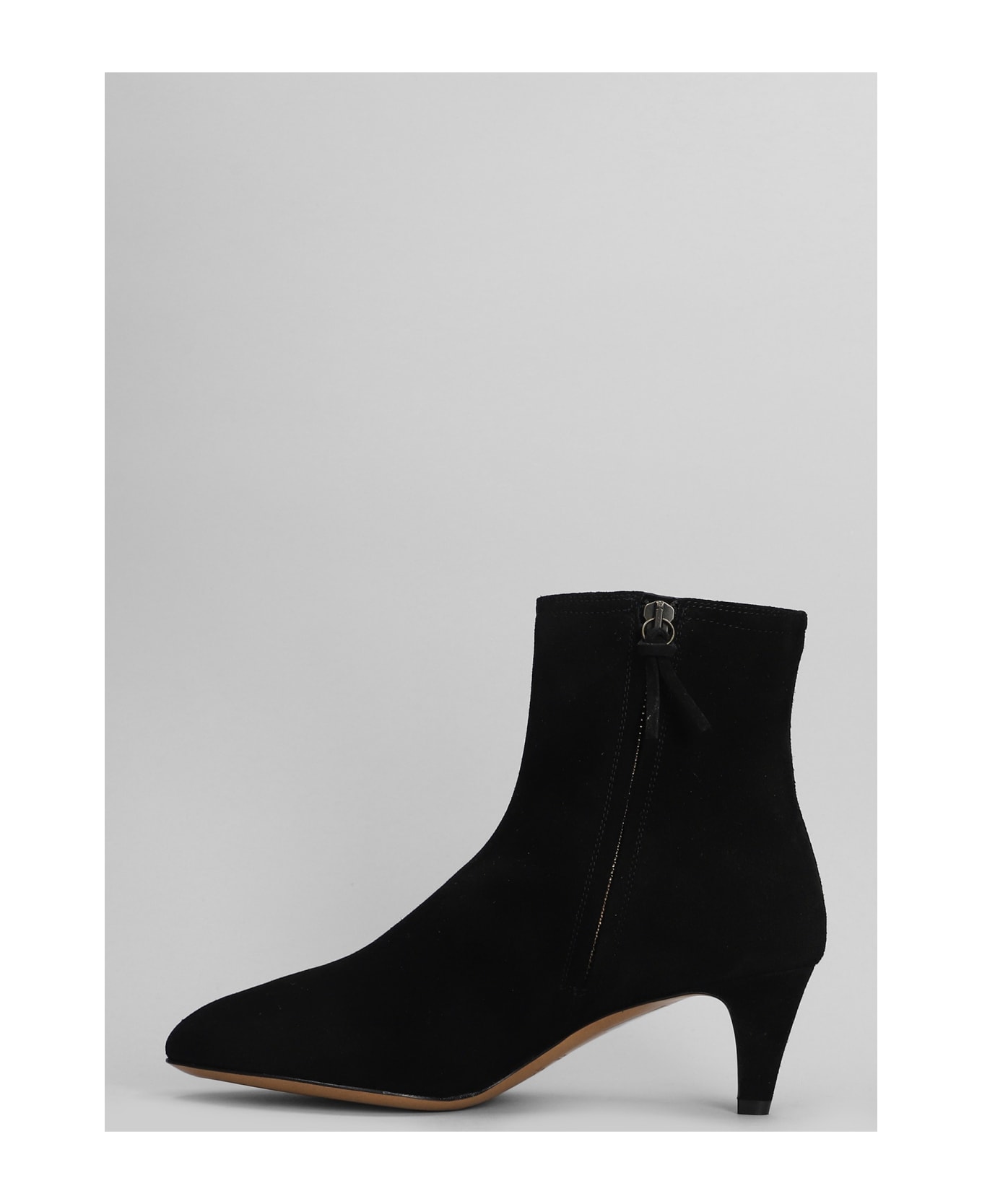 Isabel Marant Deone Low Heels Ankle Boots In Black Suede - Bk