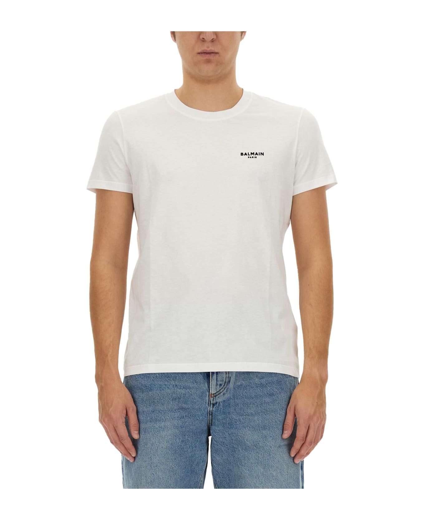 Balmain Mini Logo T-shirt - Gab Blanc Noir