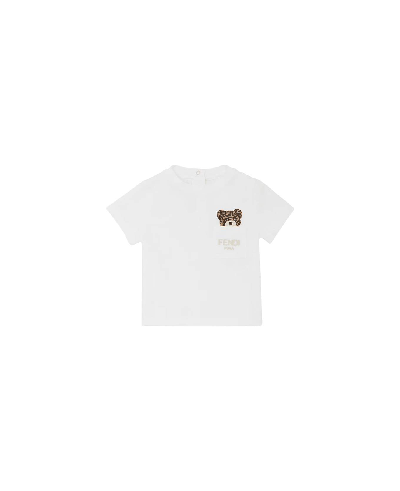 Fendi White T-shirt With Teddy Bear - White